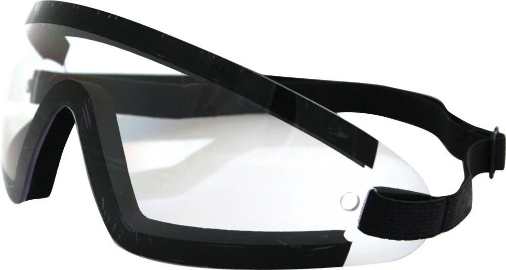 Wrap Around Sunglasses Black W/Clear Lens