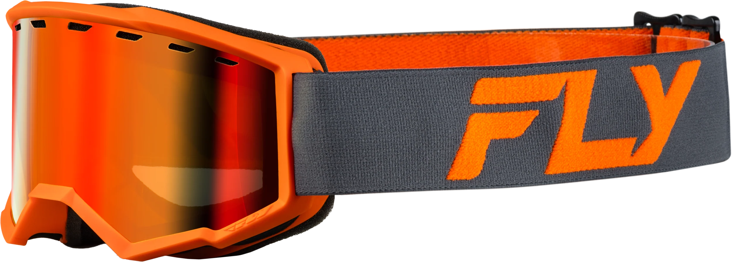 Yth Focus Snow Goggle Char/Org W/ Red Mirror/Amber Lens