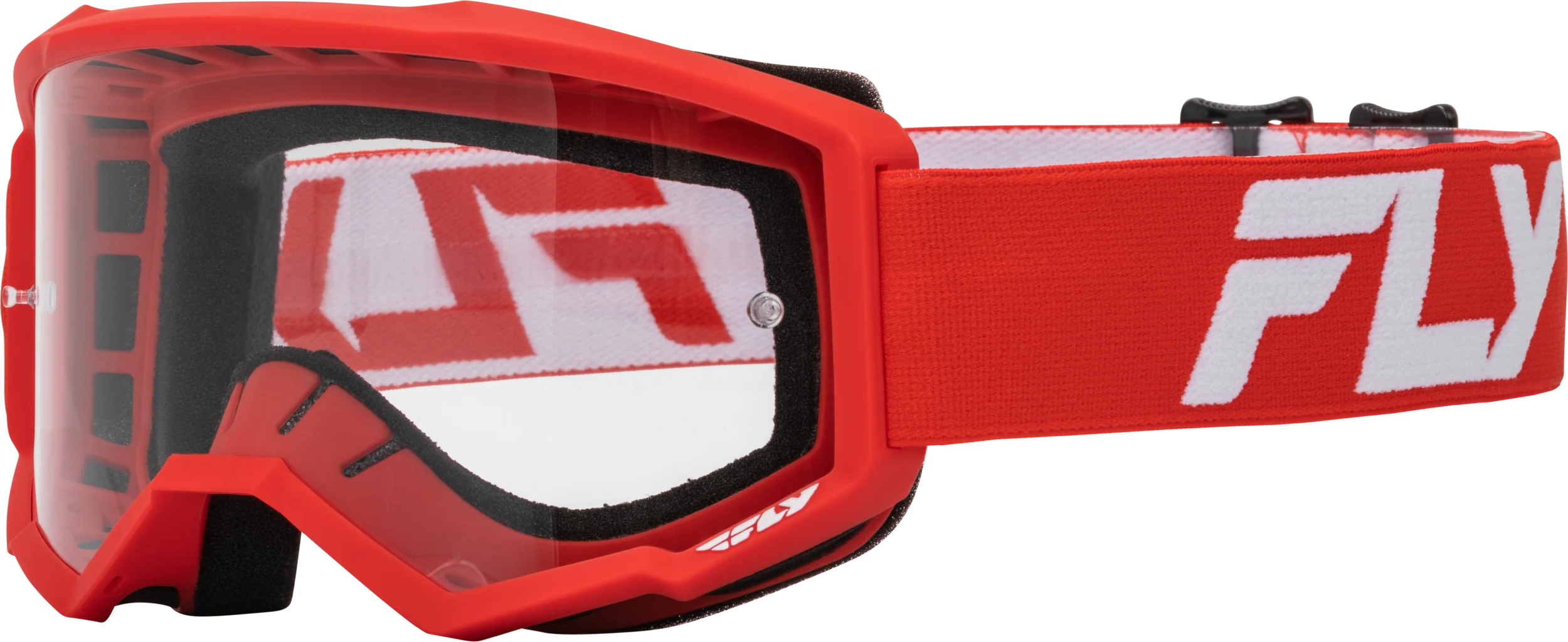Youth Focus Goggle Red/White W/ Clear Lens