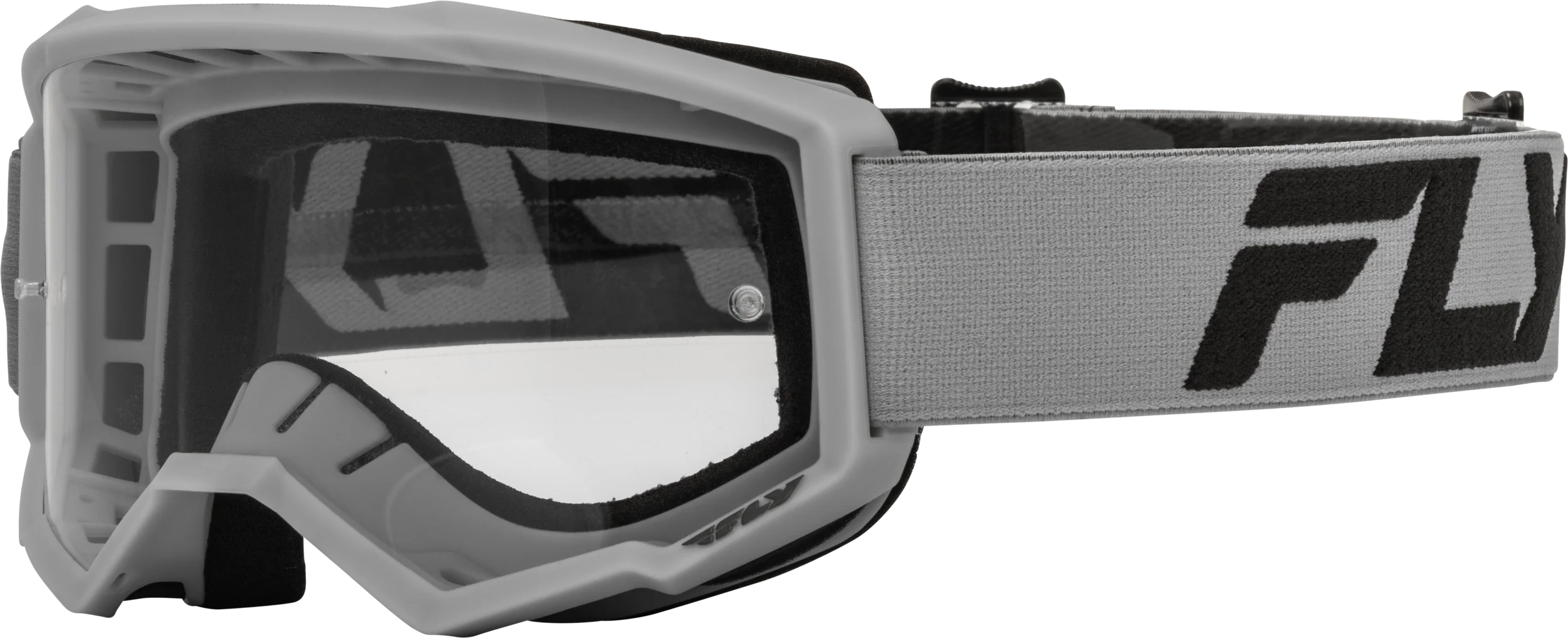 Youth Focus Goggle Silver/Char W/ Clear Lens