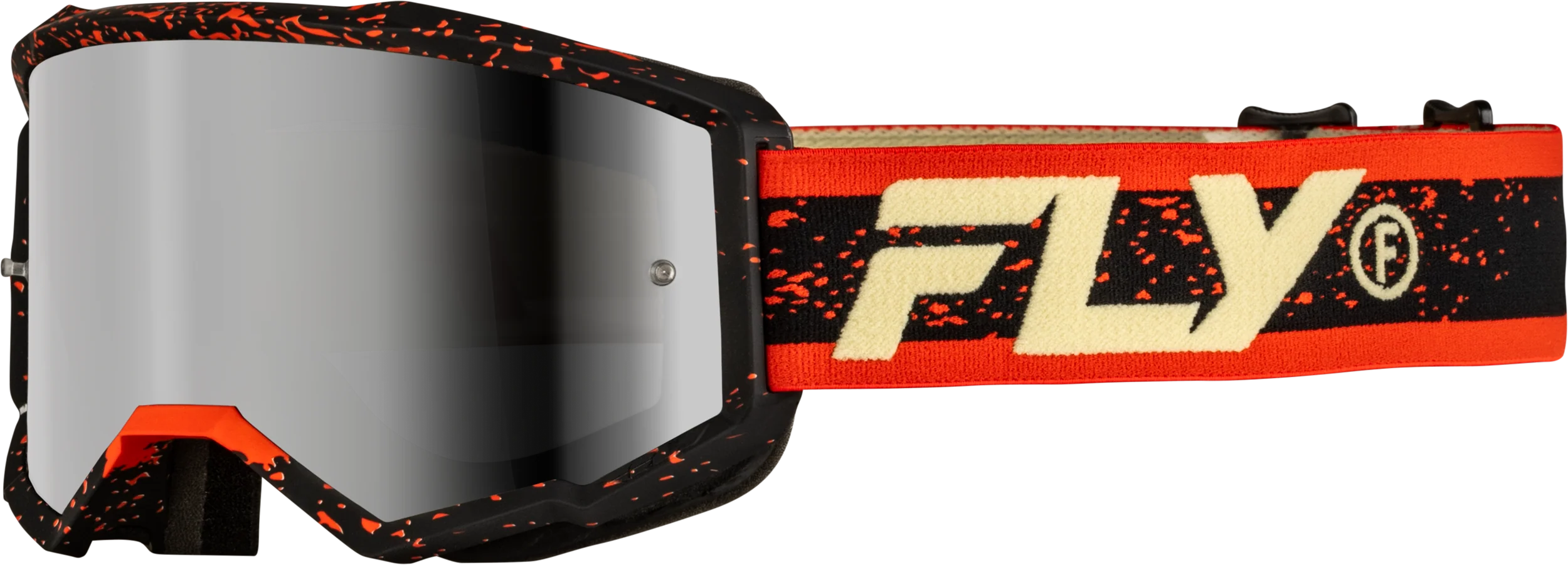 Yth Zone Goggle Blk/Red/Cream W/ Silver Mirror/Smoke Lens