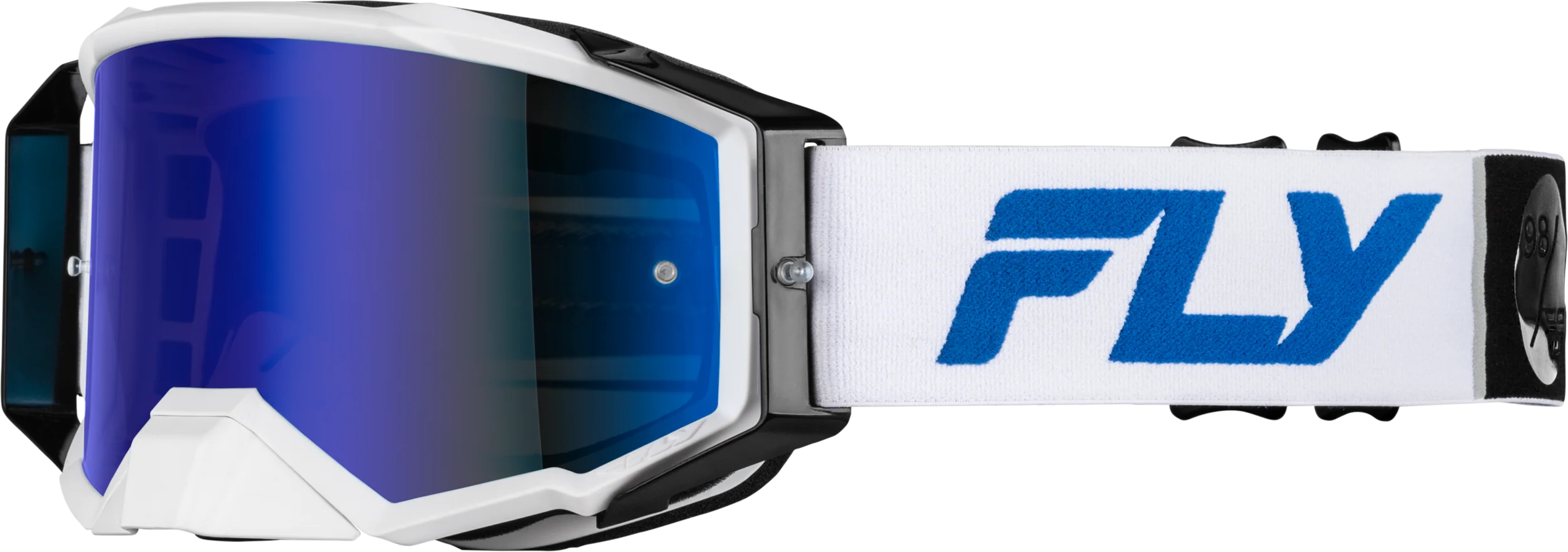 Zone Pro Goggle White/Blue W/ Dark Blue Mirror/Smoke Lens