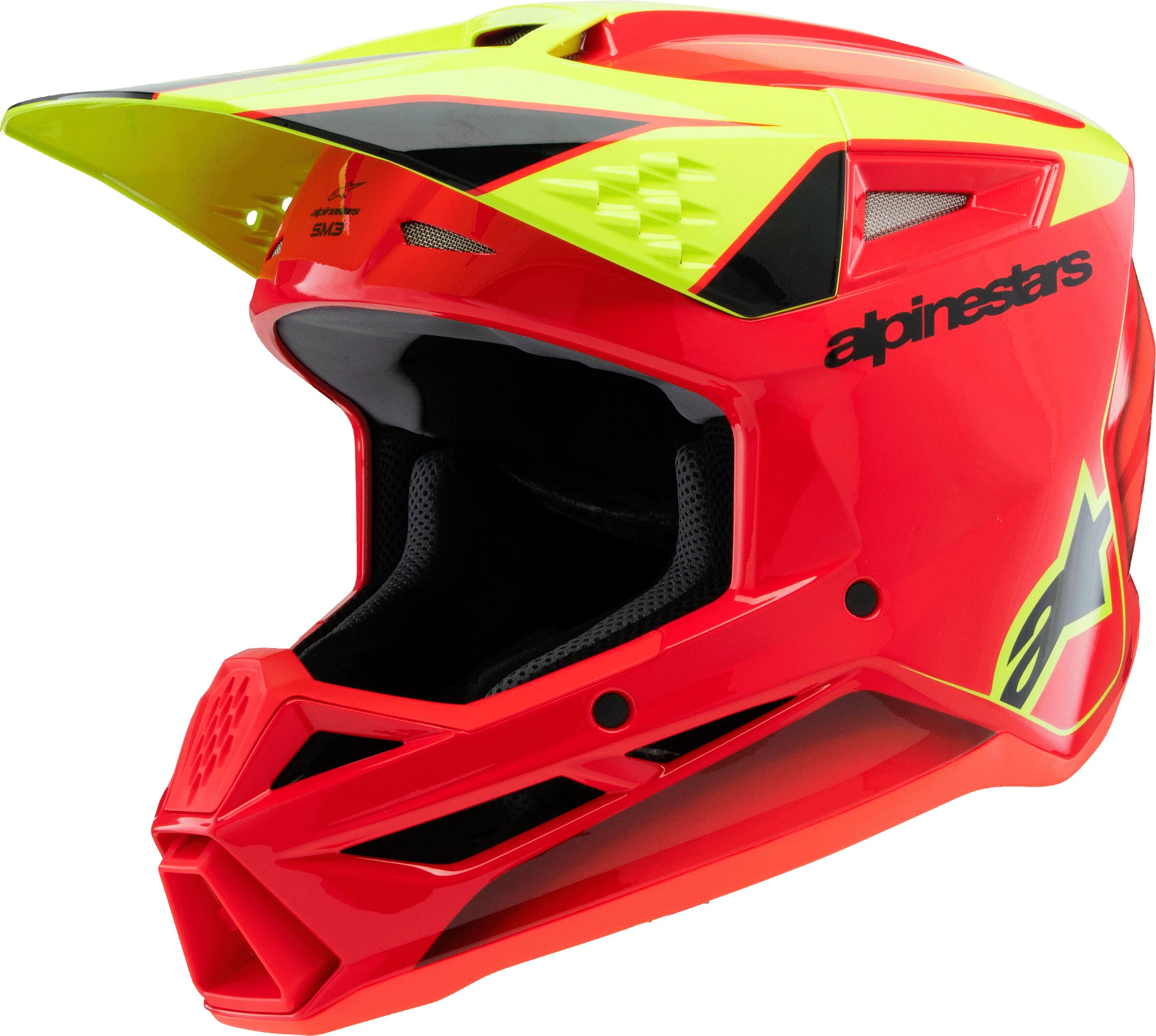 Sm3 Youth Fray Helmet Rd/Ylw Fluo/Blk Yl