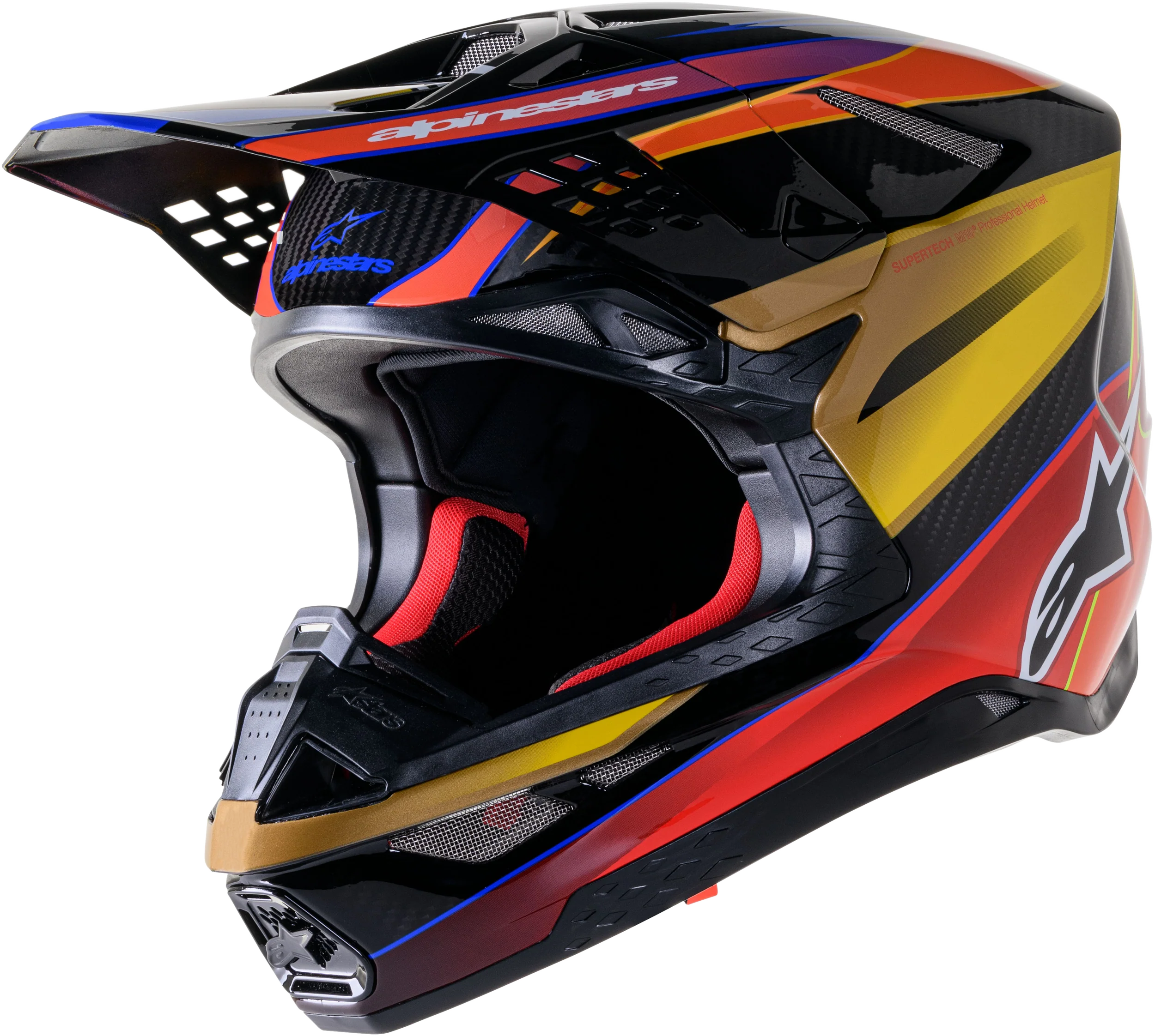 Supertech S-M10 Era Helmet Gold Ylw/Rio Red Glossy Md