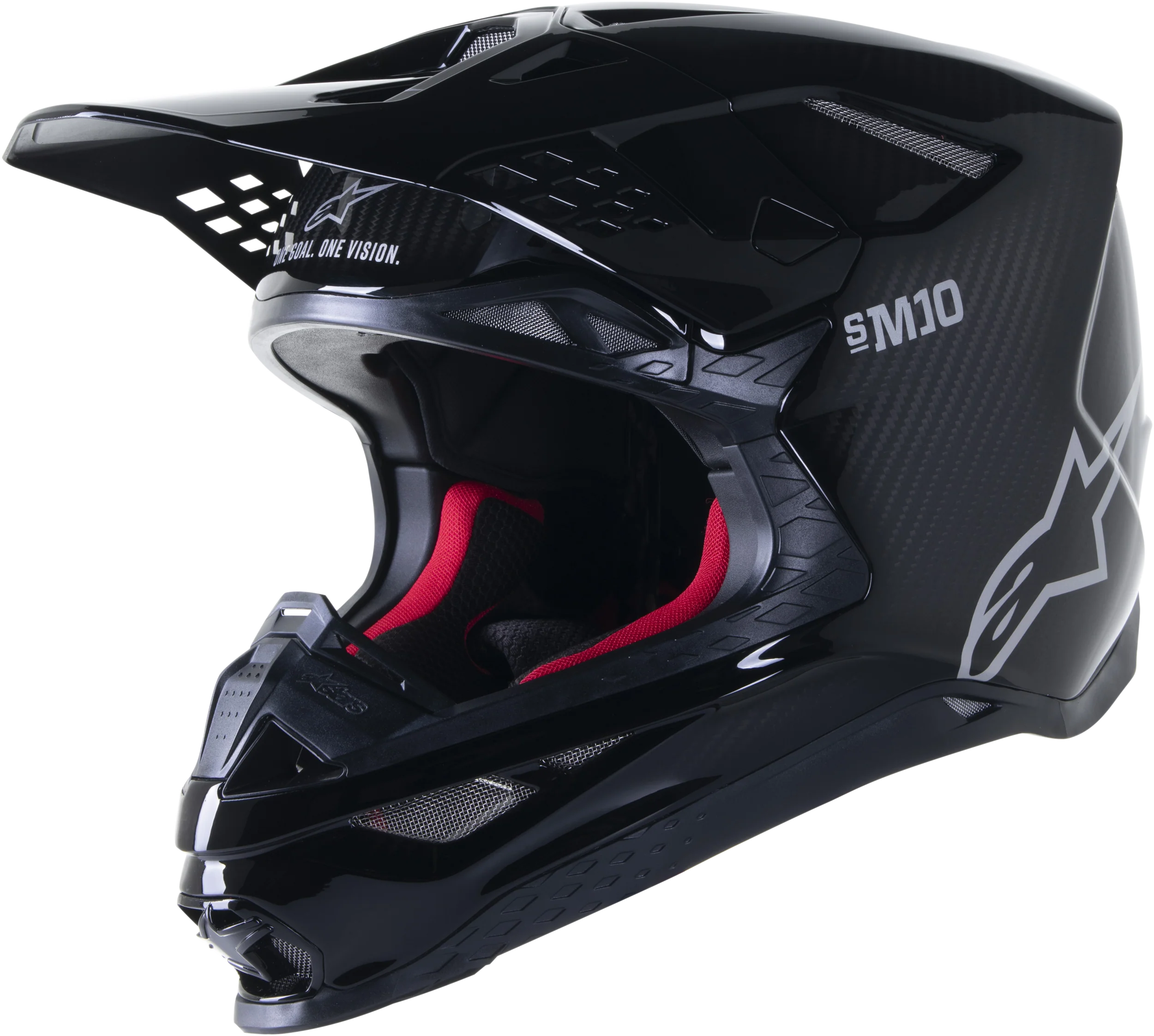 Supertech S-M10 Solid Helmet Black Glossy/Carbon Xl