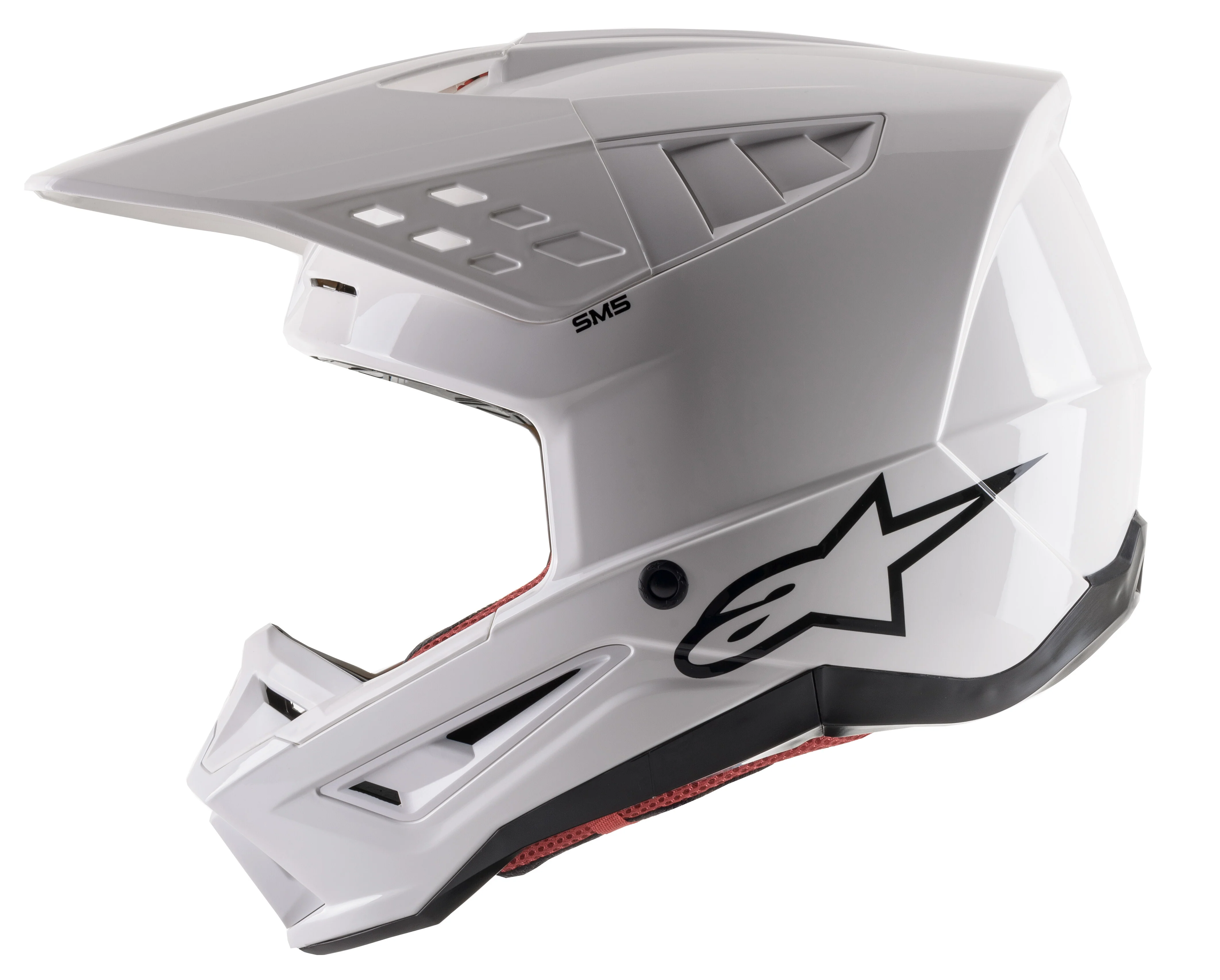 S-M5 Solid Helmet White Glossy Md