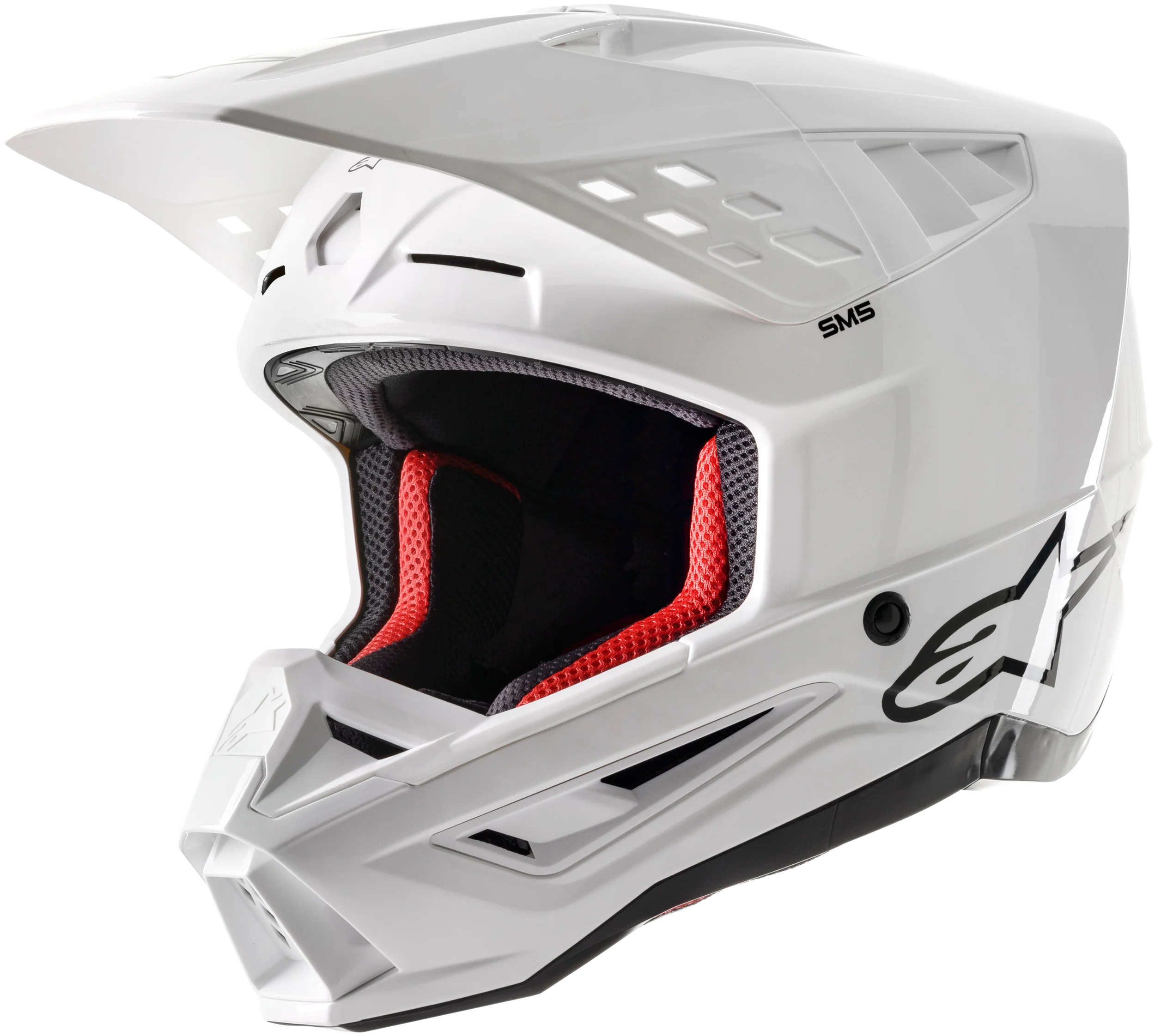 S-M5 Solid Helmet White Glossy Xs