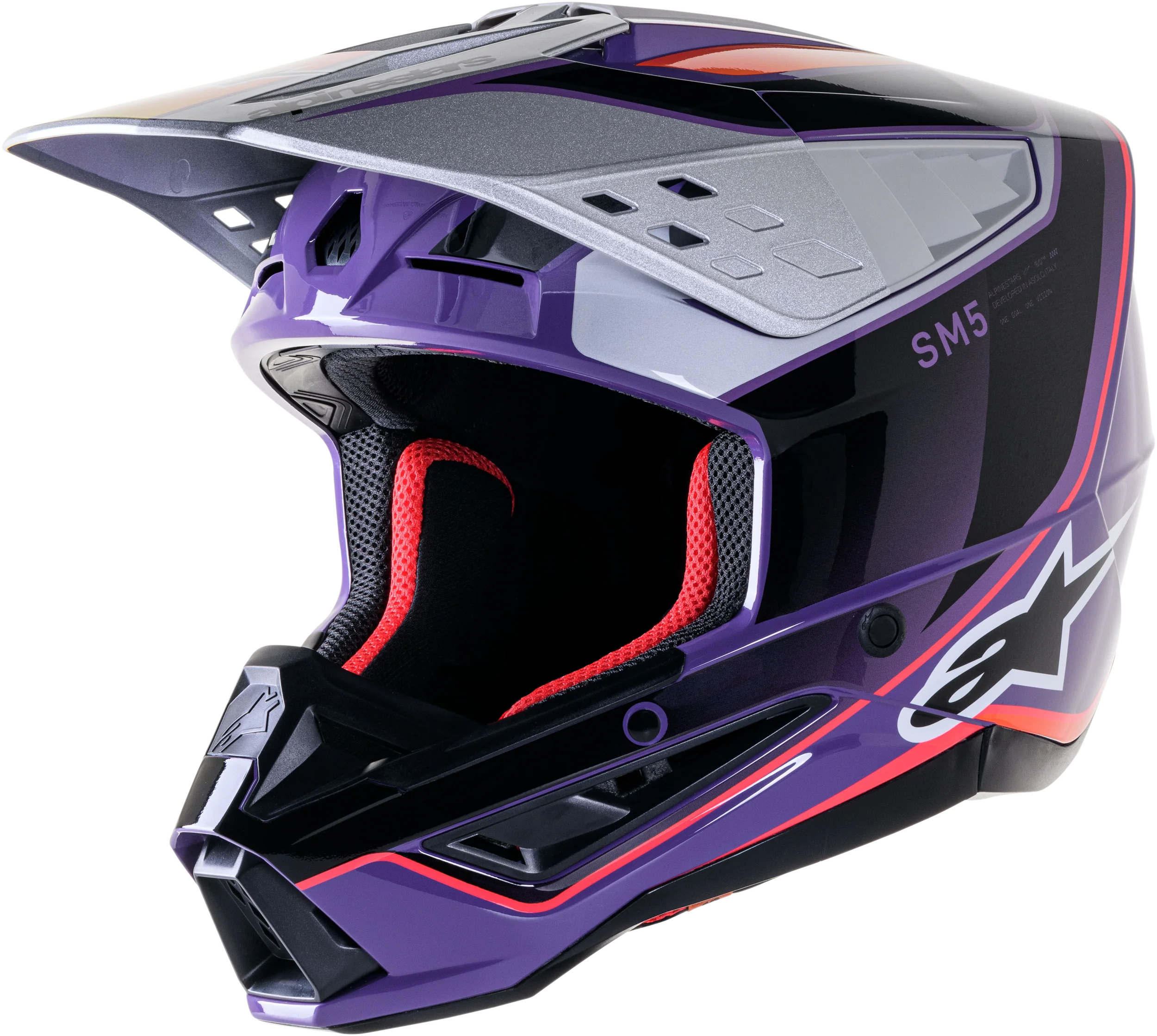 S-M5 Sail Helmet Violet/Blk/Slvr Glossy Lg