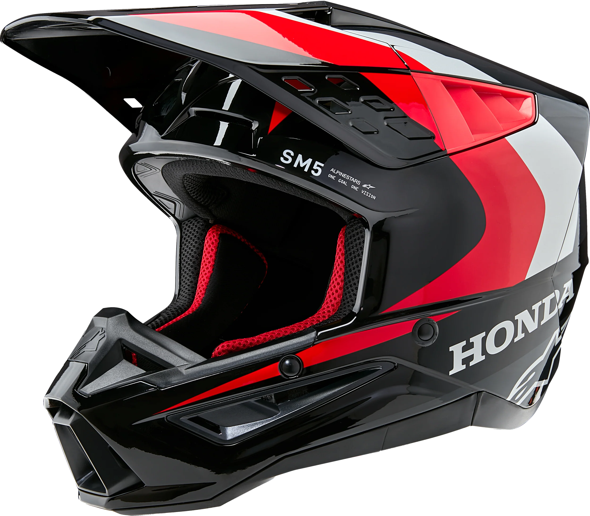 Honda S-M5 Helmet Black/Red Glossy Sm