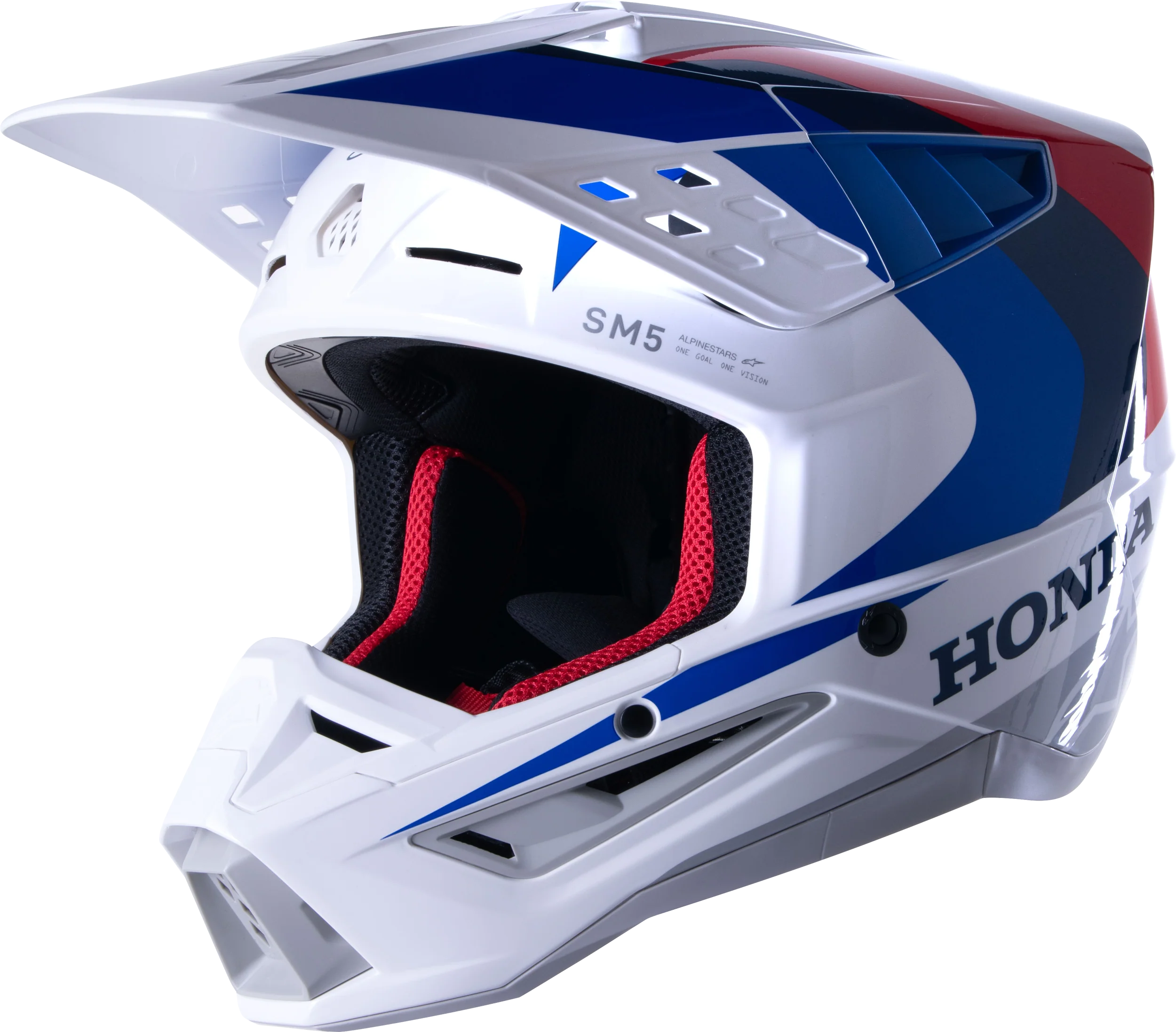 Honda S-M5 Helmet White/Blue/Red Glossy Sm