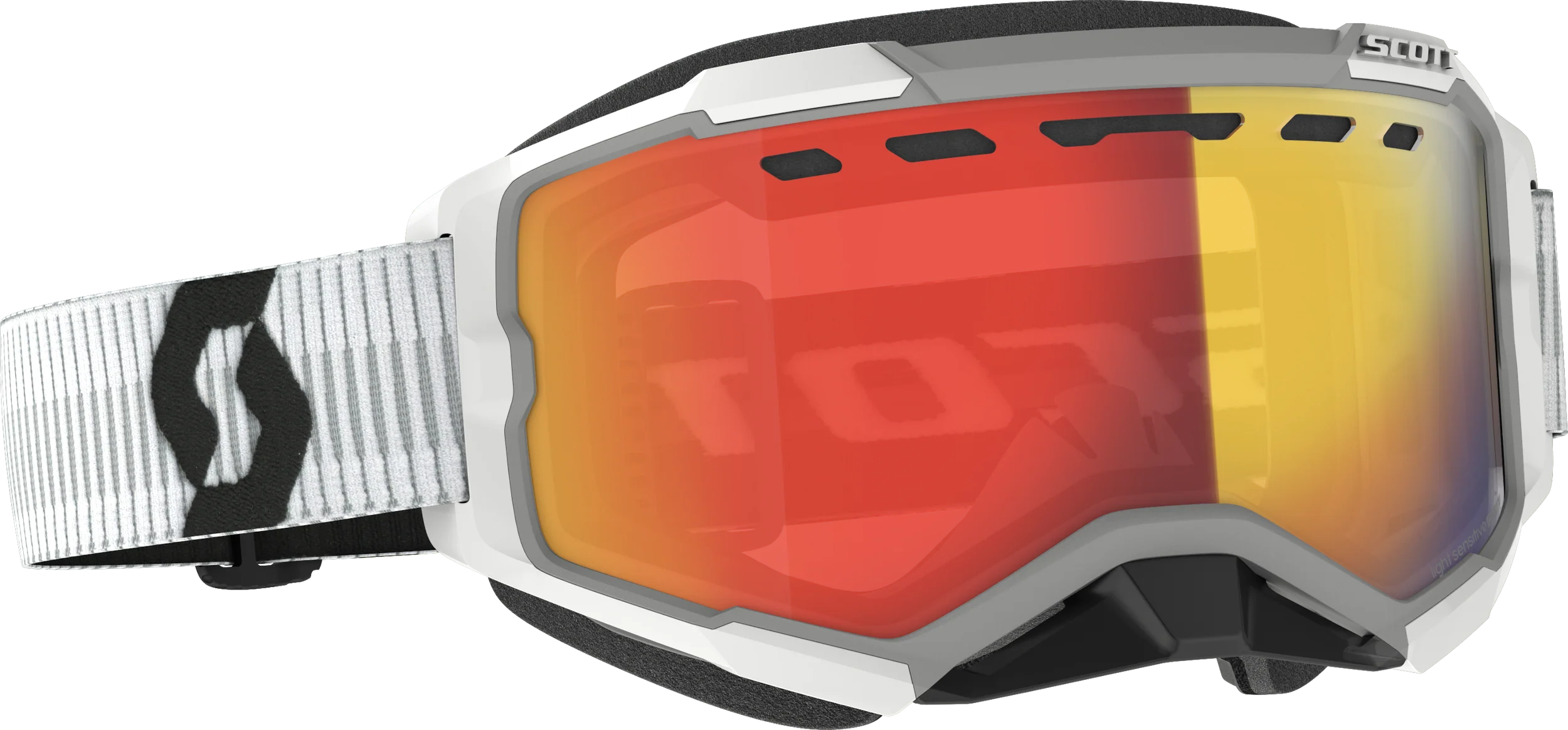 Fury Goggle Snow Cross Ls White W/Red Chrome
