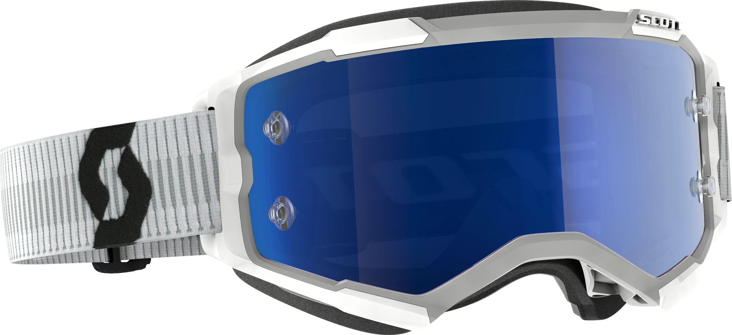 Fury Goggle White Blue Chrome Works