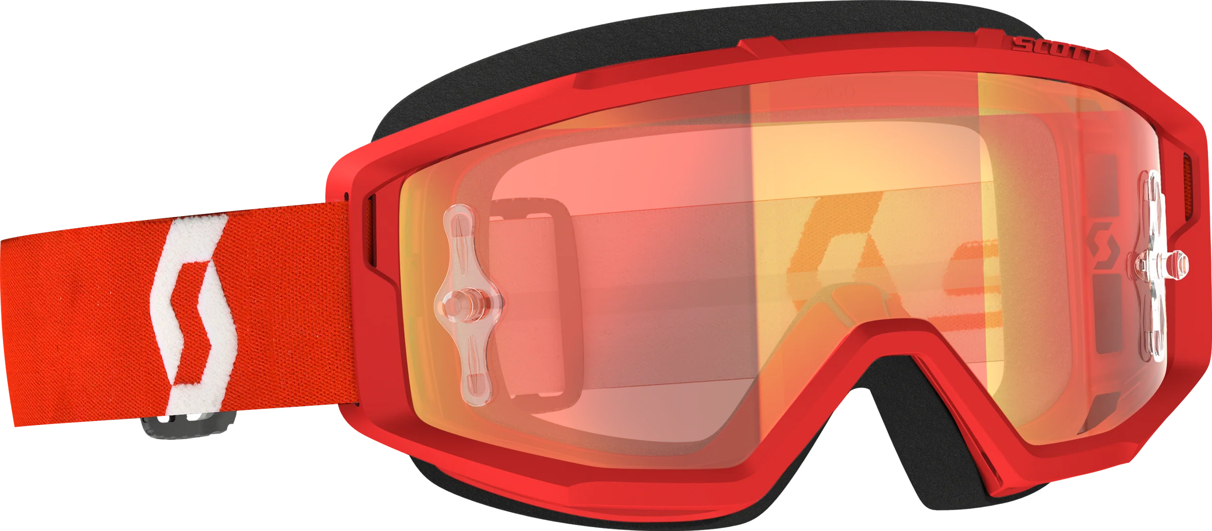 Primal Goggle Red/White Orange Chrome Works