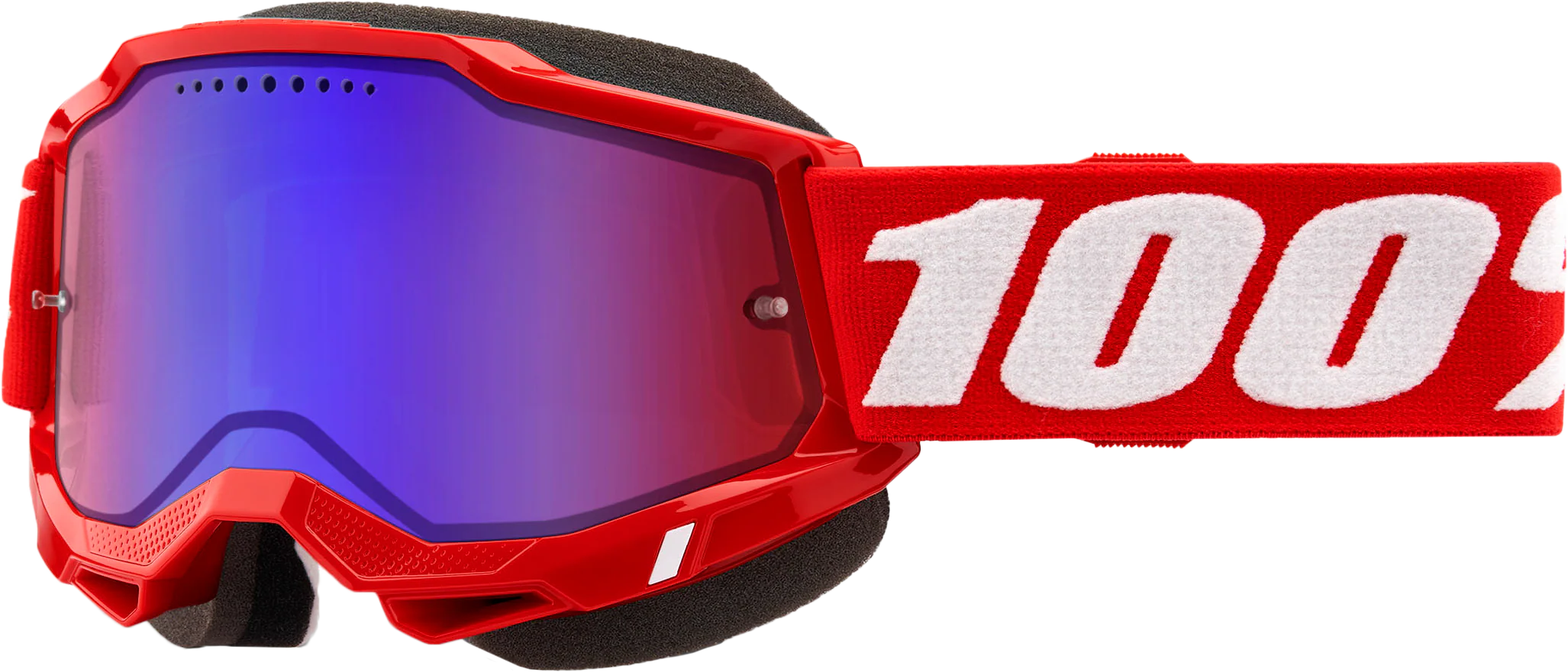 Accuri 2 Snowmobile Goggle Neon Red Mirror Red/Blue Lens