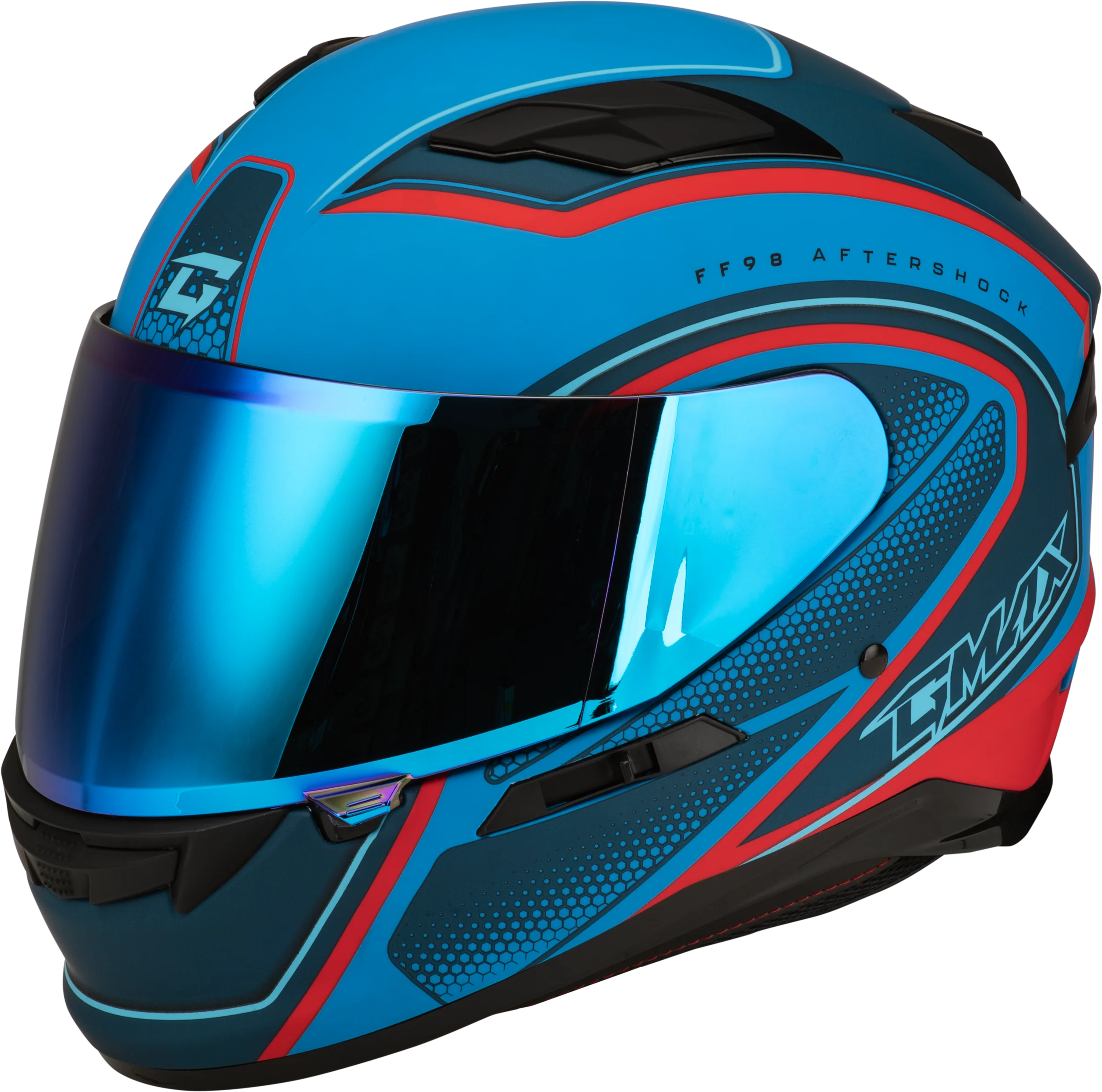 Ff-98 Aftershock Helmet Matte Blue/Red Lg