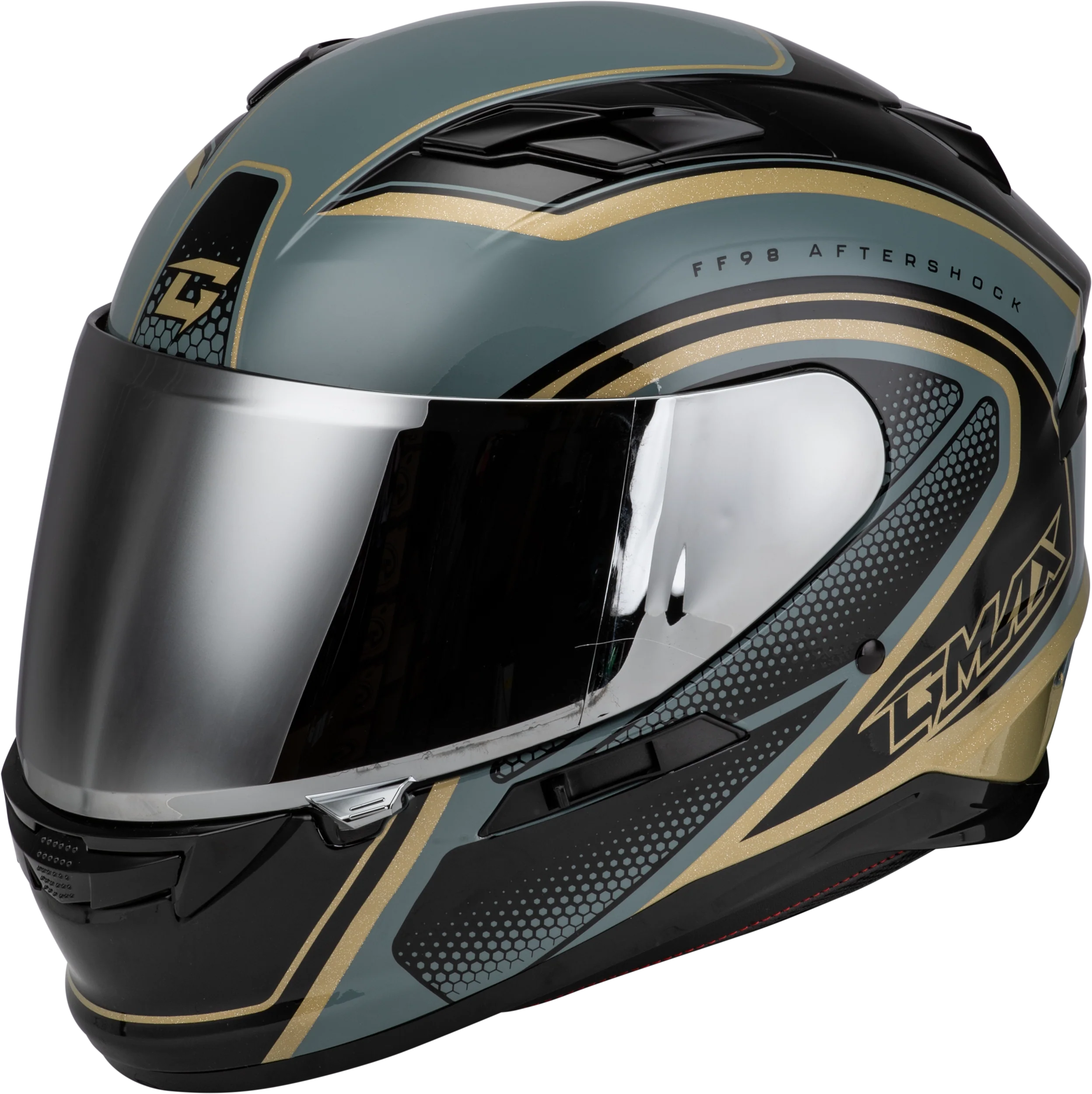 Ff-98 Aftershock Helmet Grey/Metallic Gold Xs