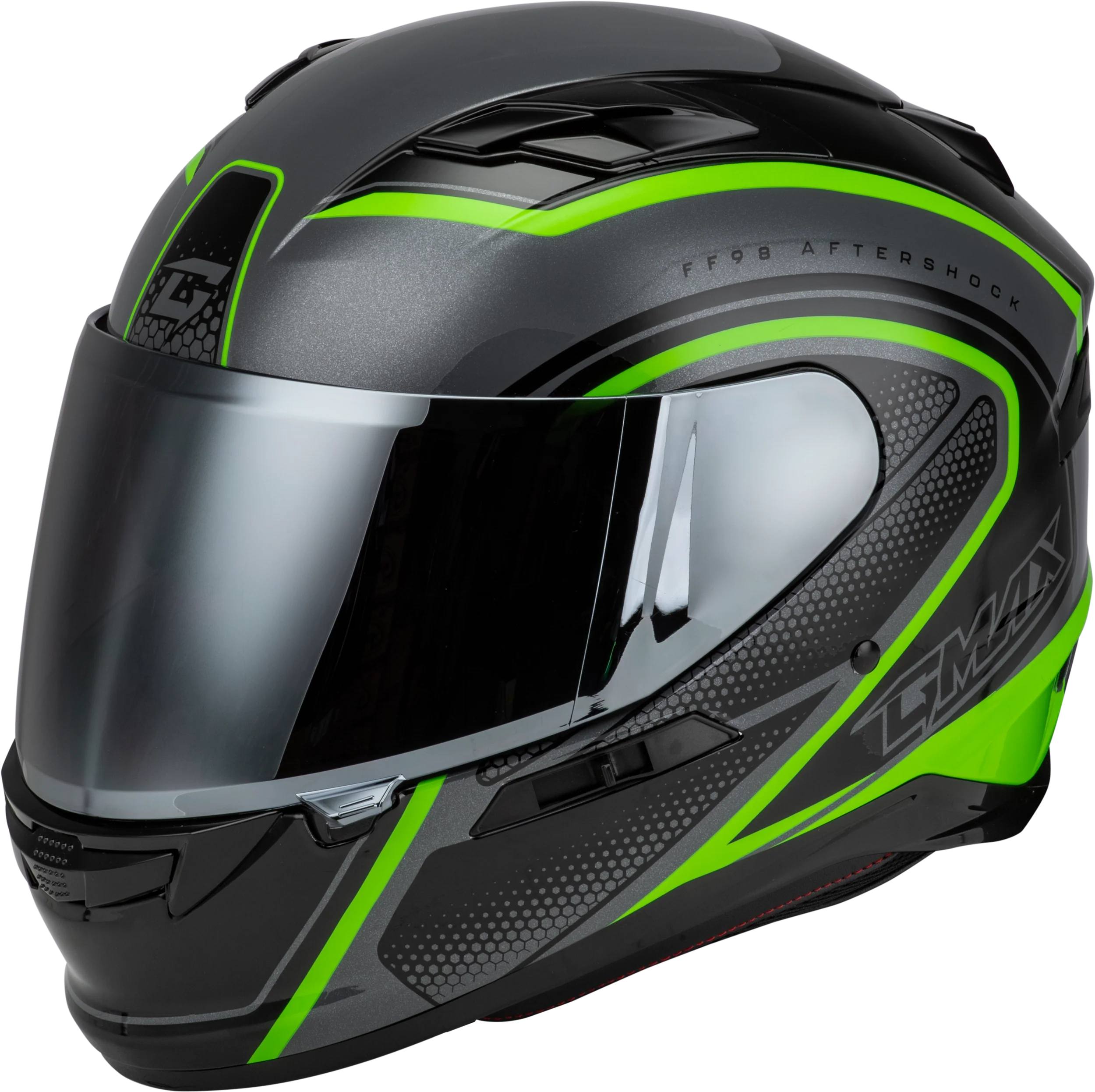 Ff-98 Aftershock Helmet Grey/Neon Green Xs