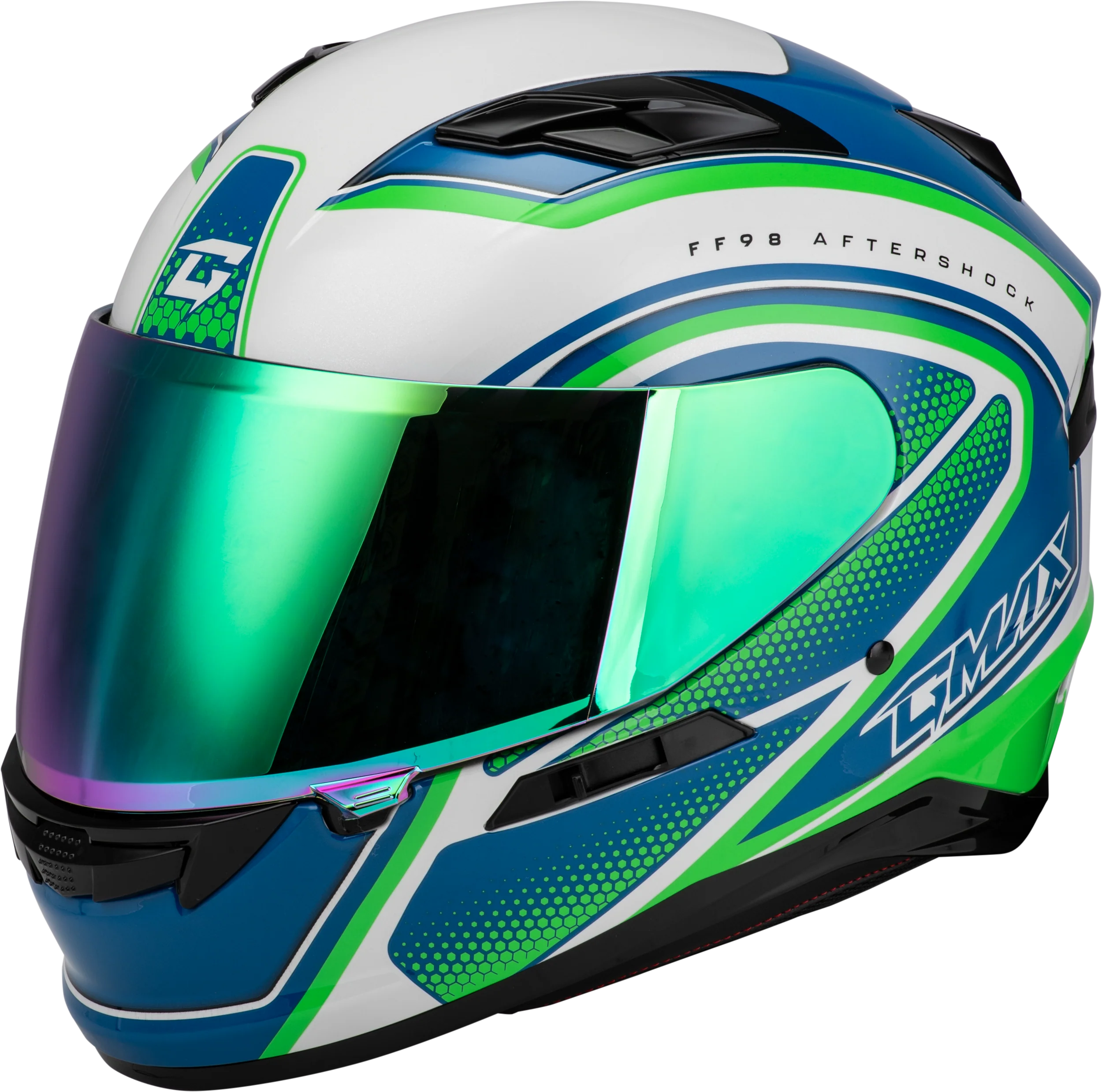 Ff-98 Aftershock Helmet White/Neon Green Xs