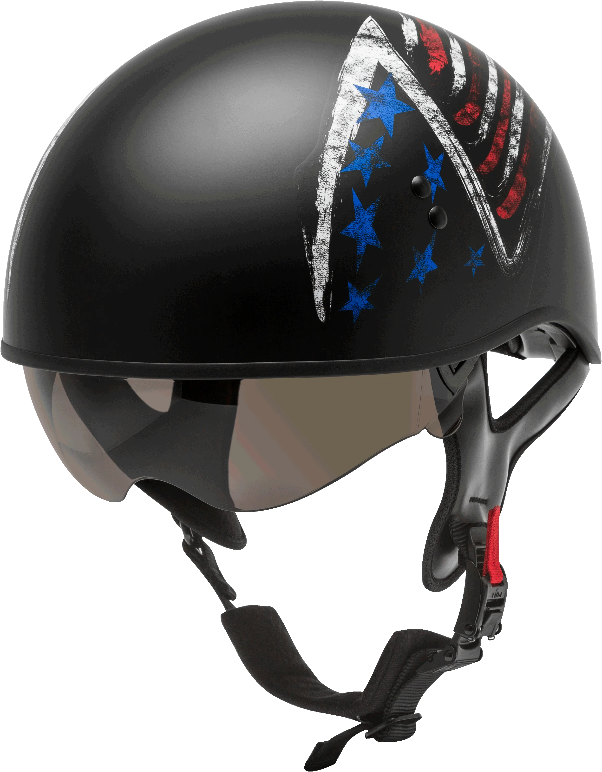 Hh-65 Half Helmet Bravery Matte Black/Red/White/Blue Md