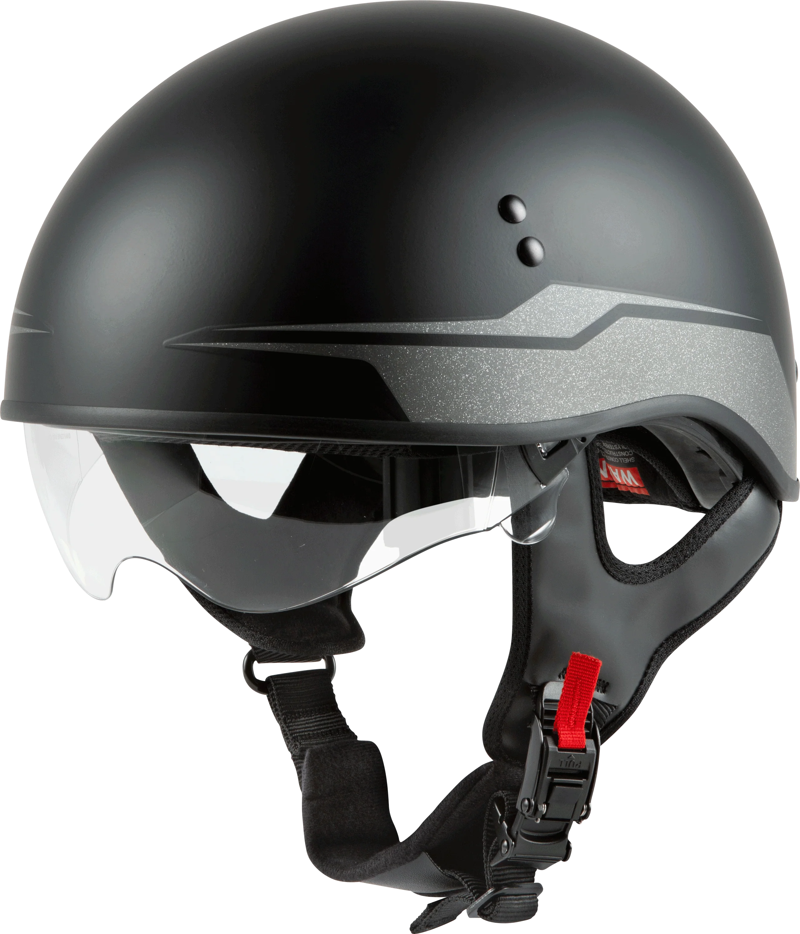Hh-65 Half Helmet Source Naked Matte Black/Silver Md