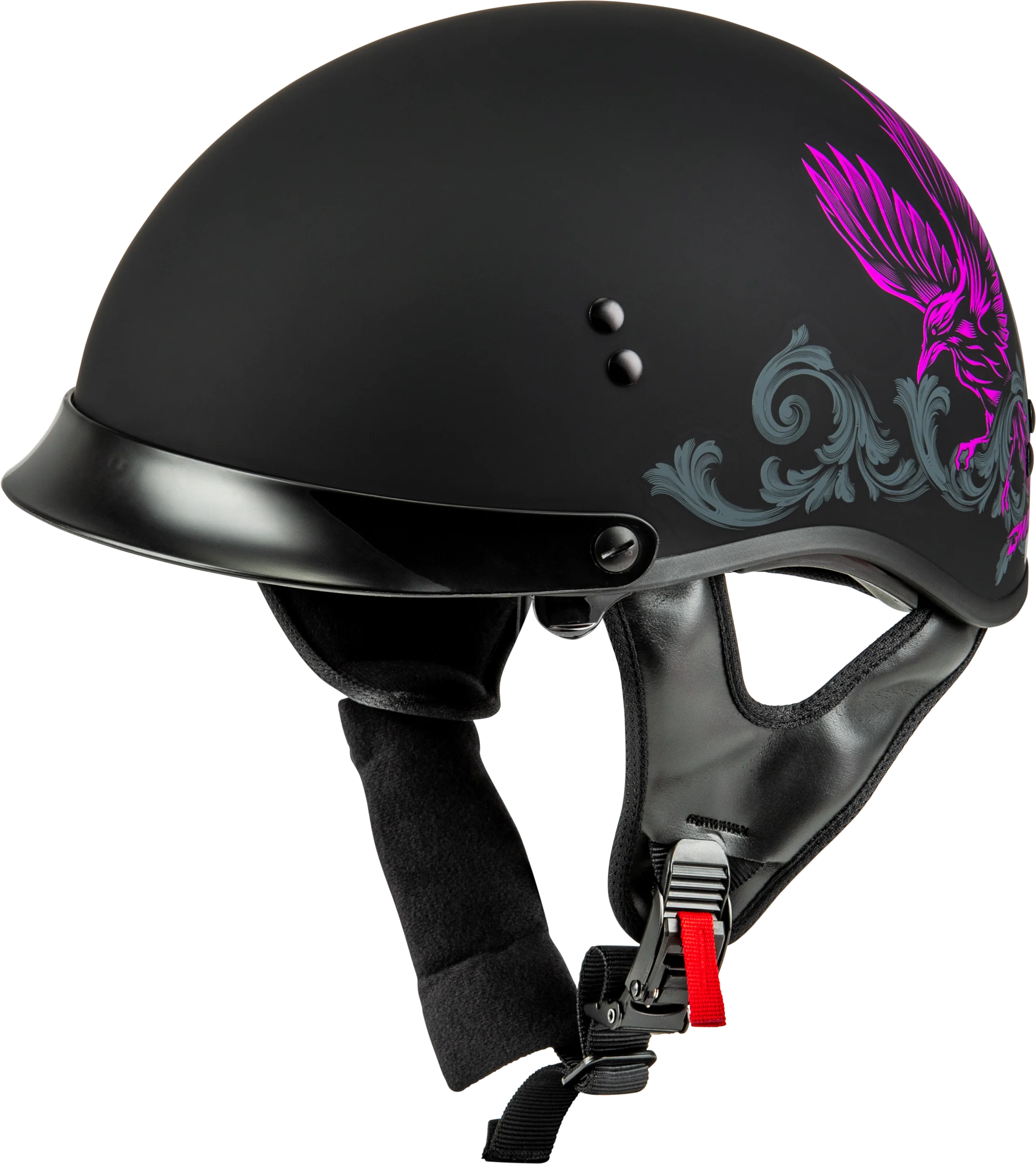 Hh-65 Corvus Helmet W/Peak Matte Black/Purple/Grey Md