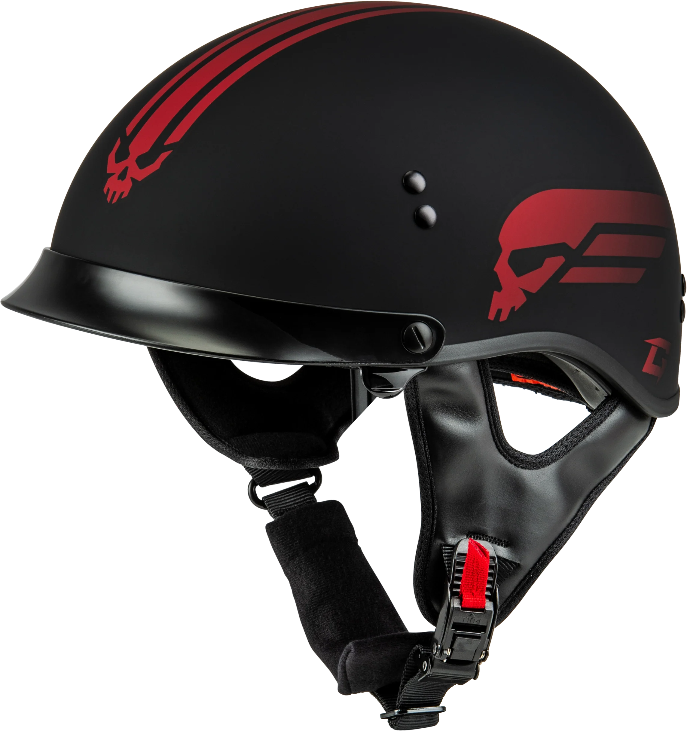 Hh-65 Retribution Helmet W/Peak Matte Black/Red Xs