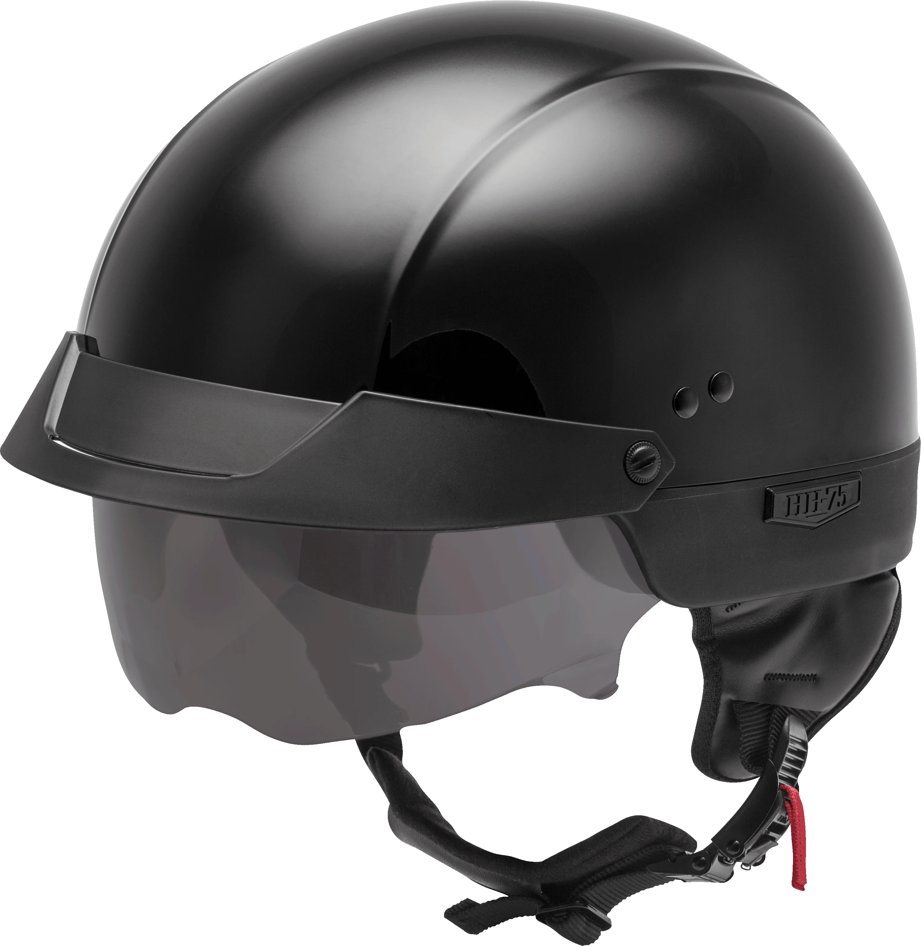 Hh-75 Half Helmet Black Sm
