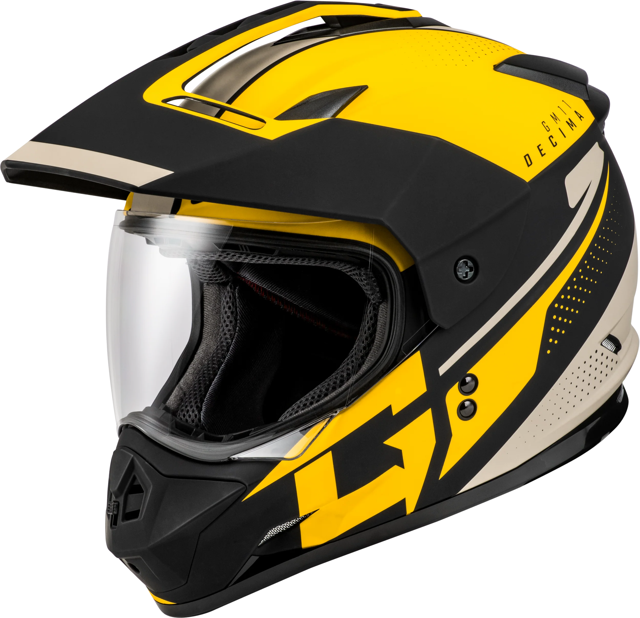 Gm-11 Decima Helmet Matte Black/Yellow/Grey Xl