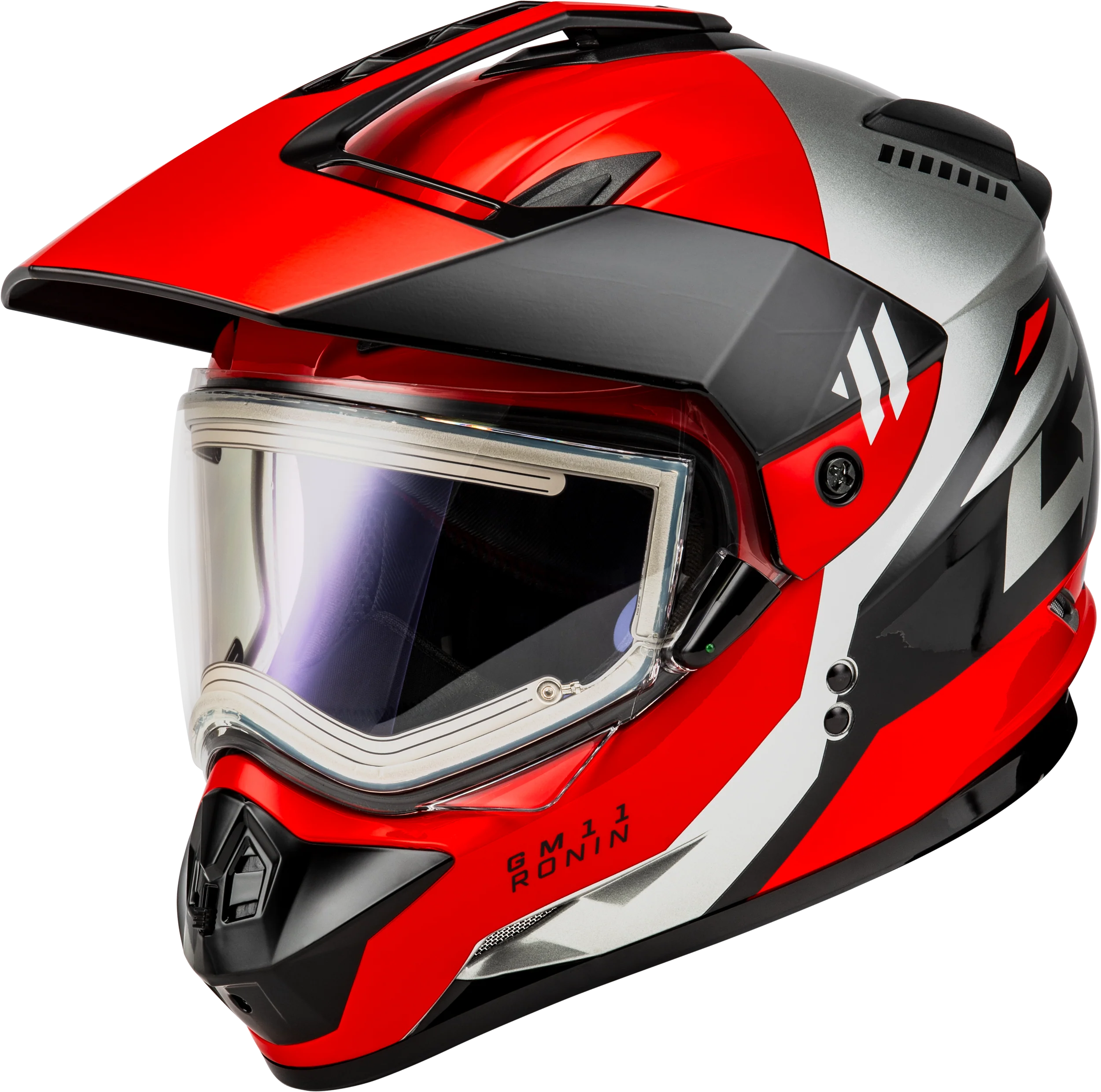 Gm-11s Ronin Snow Helmet W/ Electric Shield Black/Red Lg