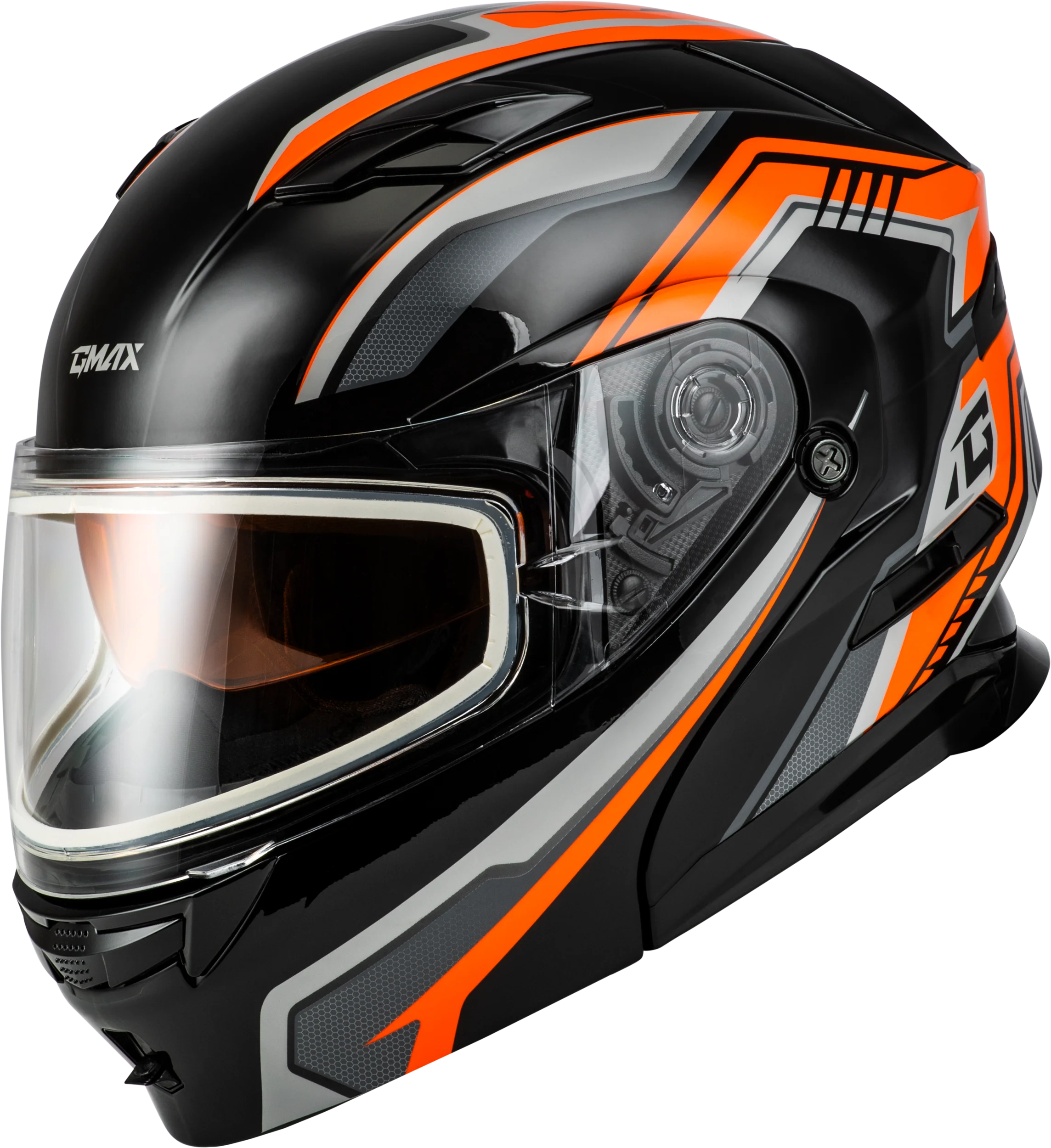 Md-01s Transistor Snow Helmet Orange/Black 3x
