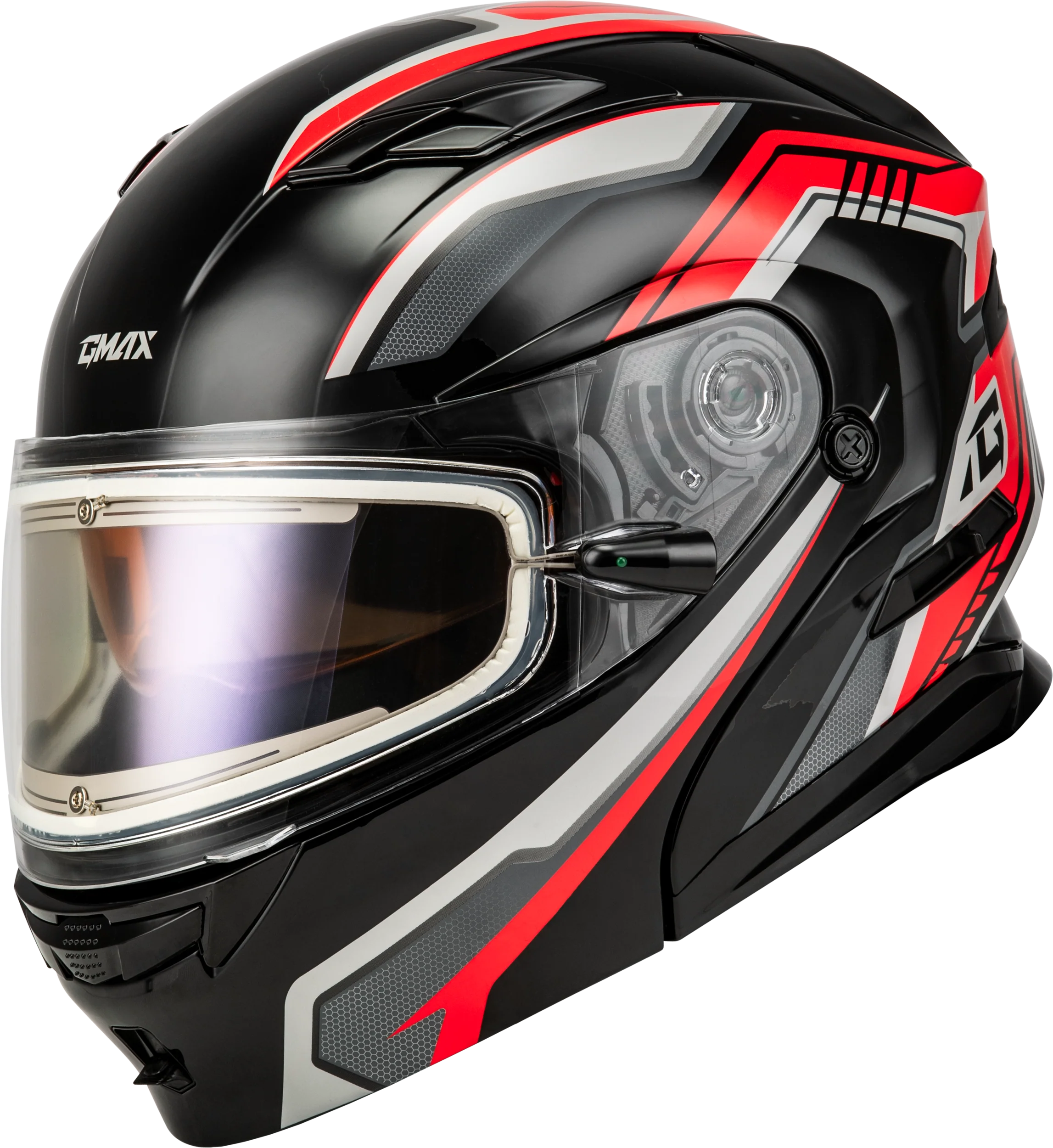 Md-01s Transistor Snow Helmet W Electric Shield Black/Red 3x