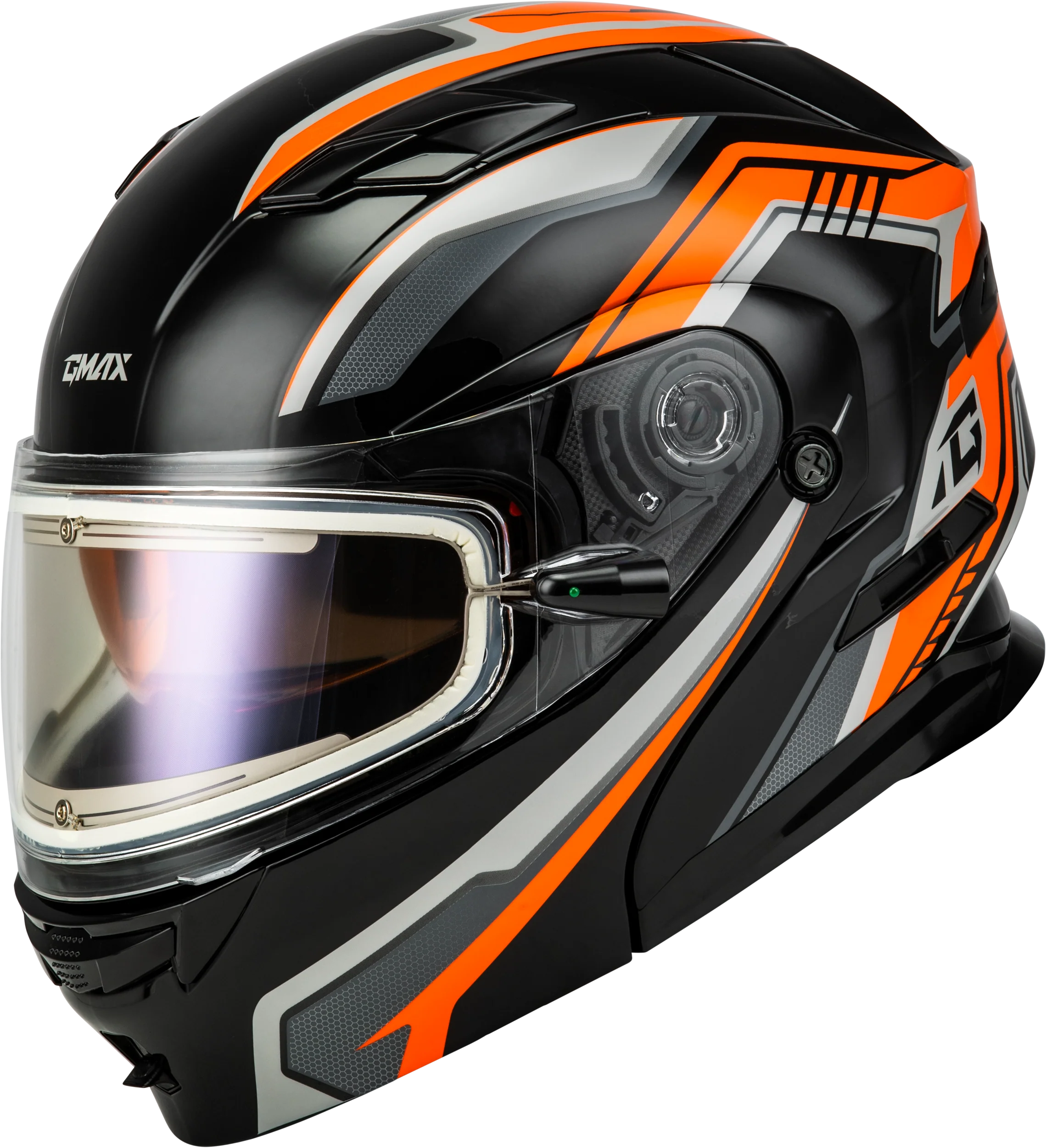 Md-01s Transistor Snow Helmet W Electric Shld Orange/Blk Sm