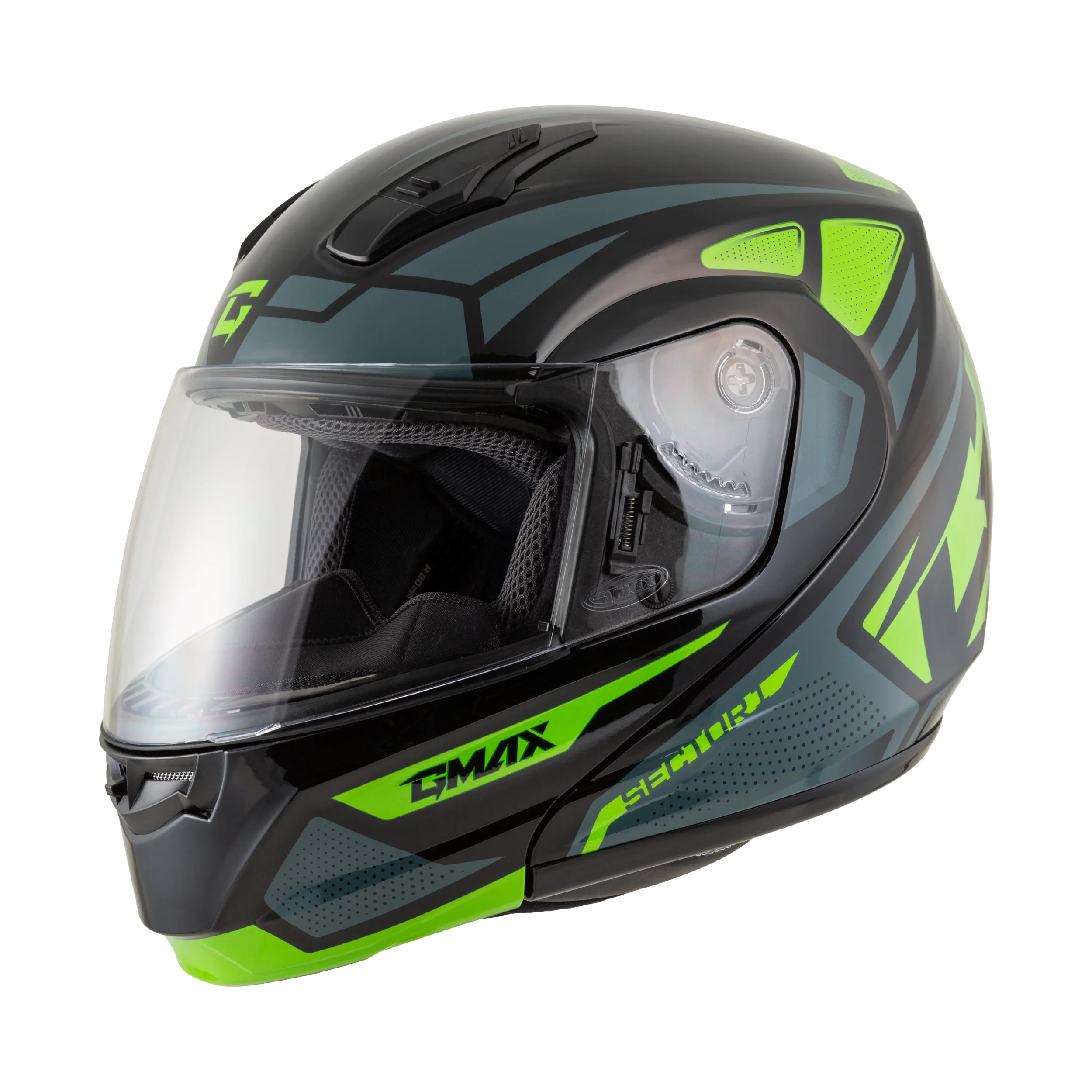Md-04 Sector Helmet Black/Grn/Wht 2x