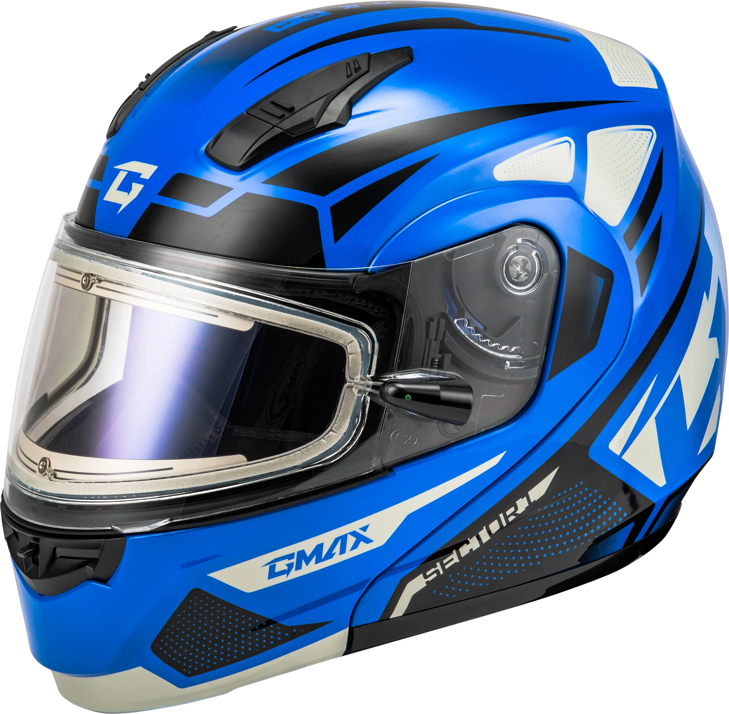 Md-04s Sector Snow Helmet W/ Electric Shield Blue/Black Xl