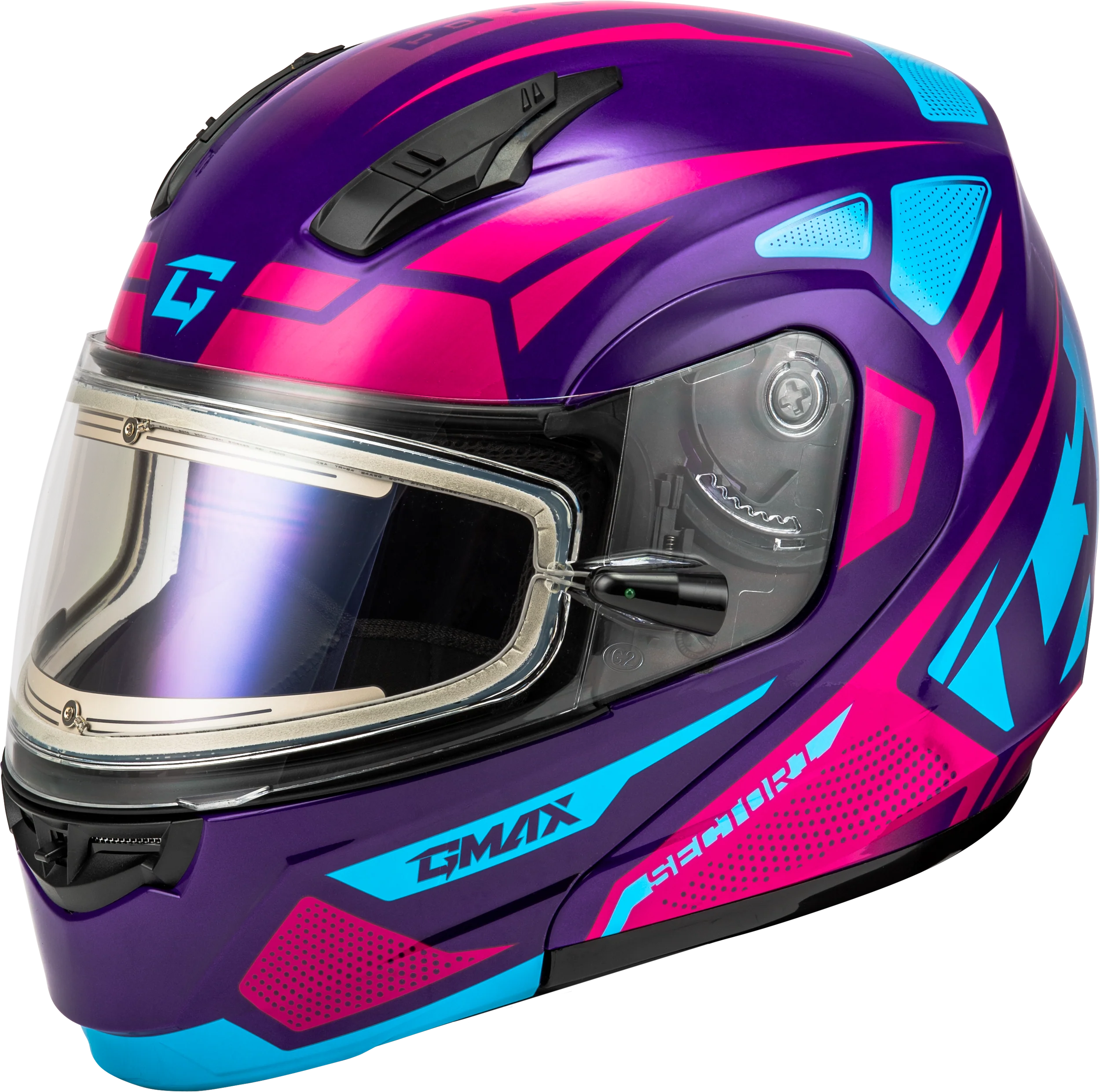 Md-04s Sector Snow Helmet W/ Electric Shield Violet/Pink Xs