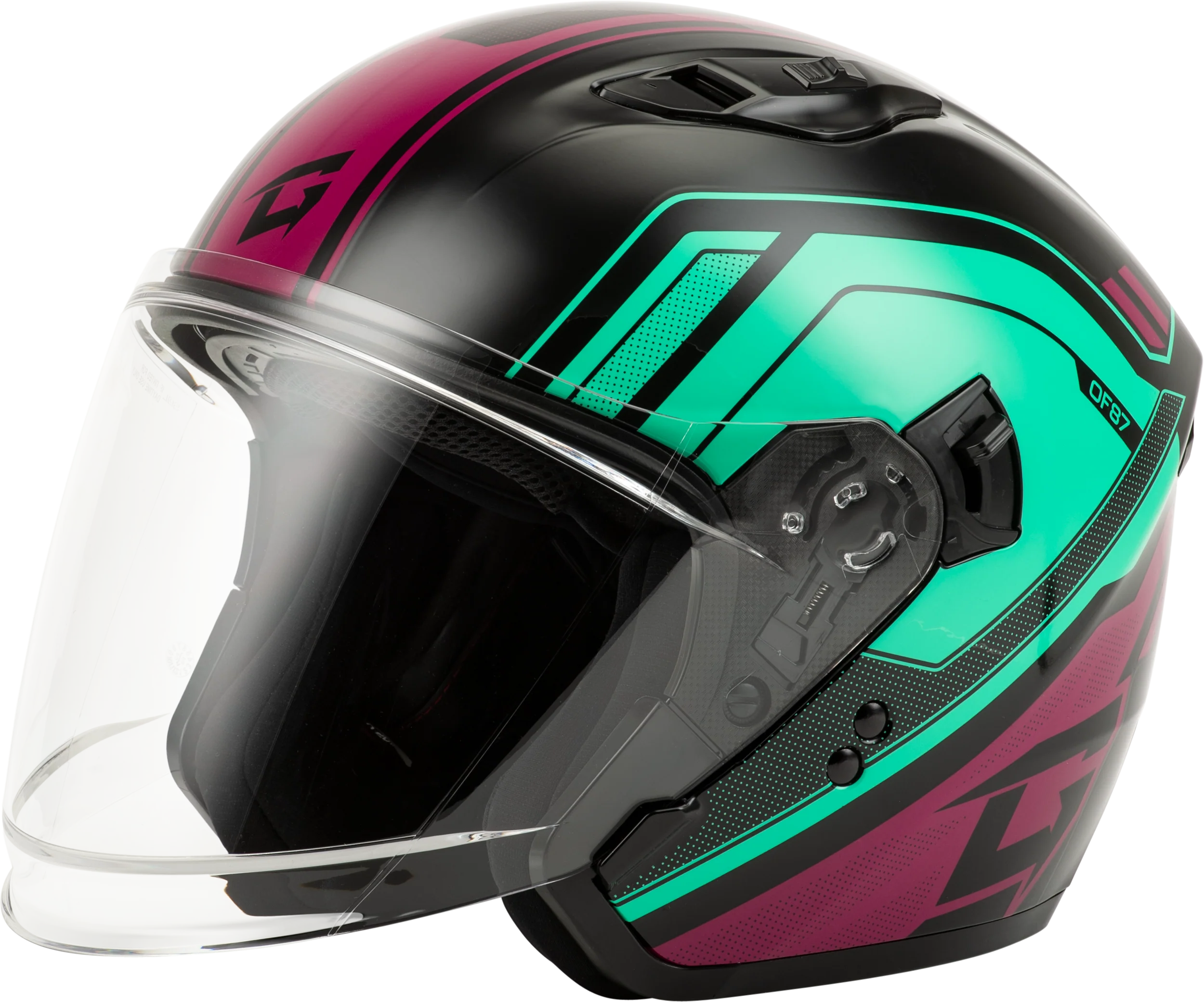 Of-87 Duke Helmet W/Led Light Blk/Aqua/Coral Xs