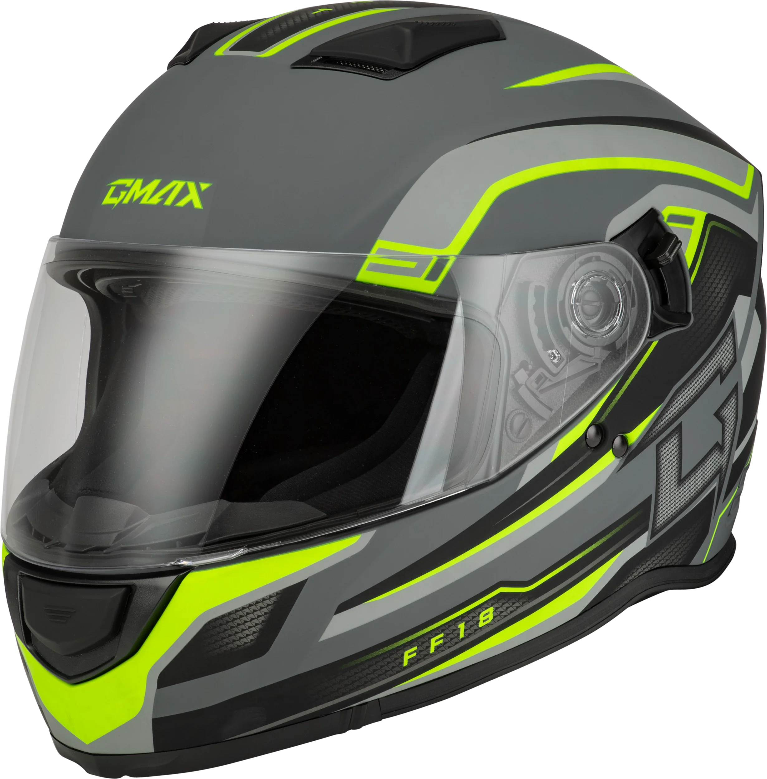 Ff-18 Drift Helmet Matte Grey/Hi-Viz Sm