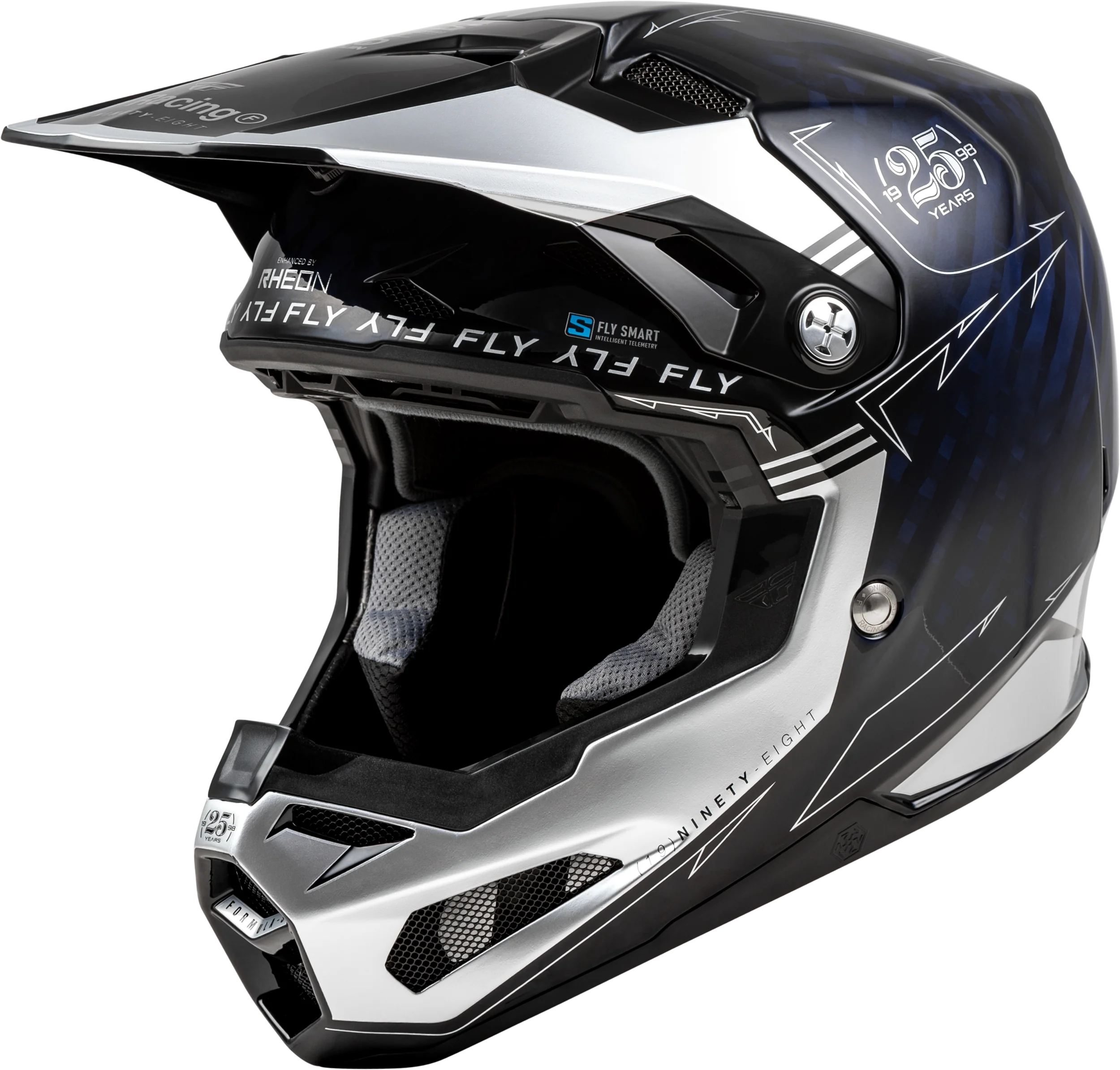 Youth Formula S Carbon Legacy Helmet Blue Carbon/Silver Yl