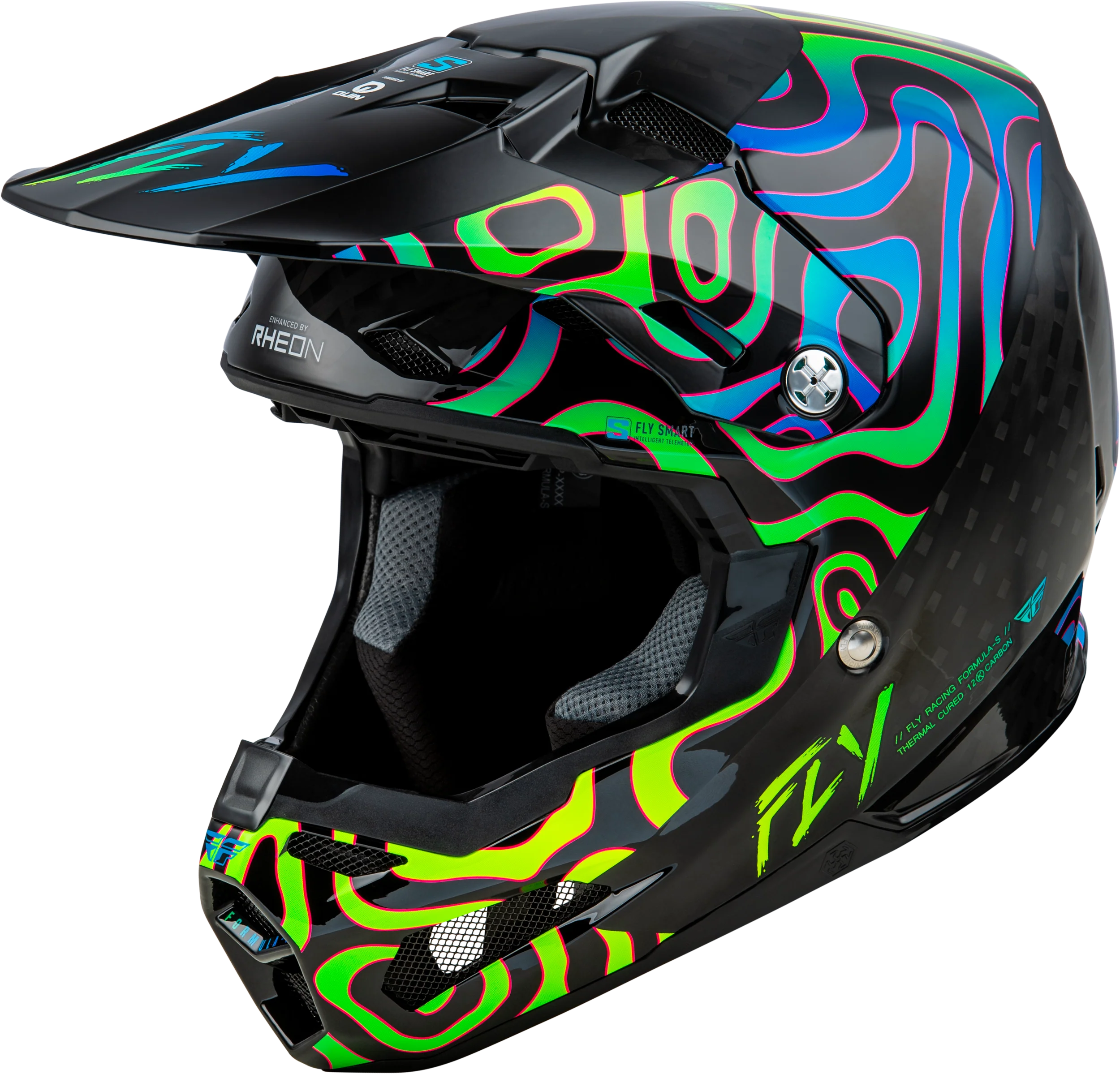 Formula S Carbon Zen Helmet Black Carbon/Blue/Yellow Sm