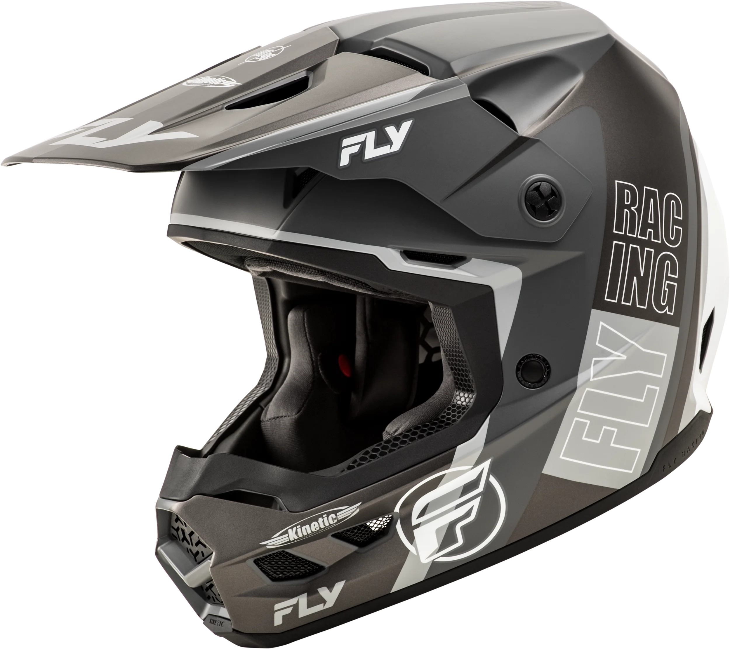 Kinetic Rally Helmet Matte Grey/Black/White Xs