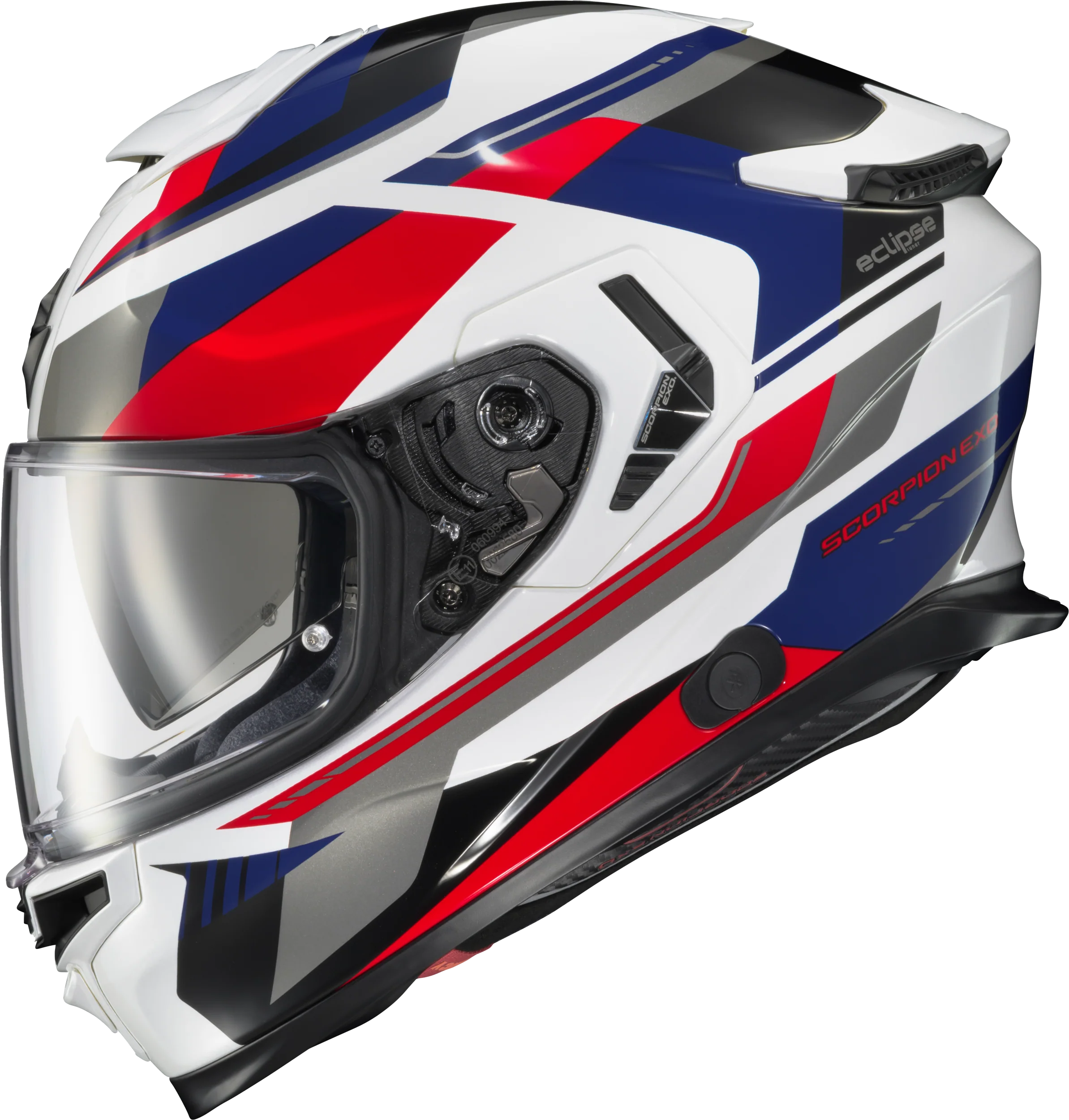 Exo-Eclipse Full Face Helmet Lunar White/Red/Blue Lg