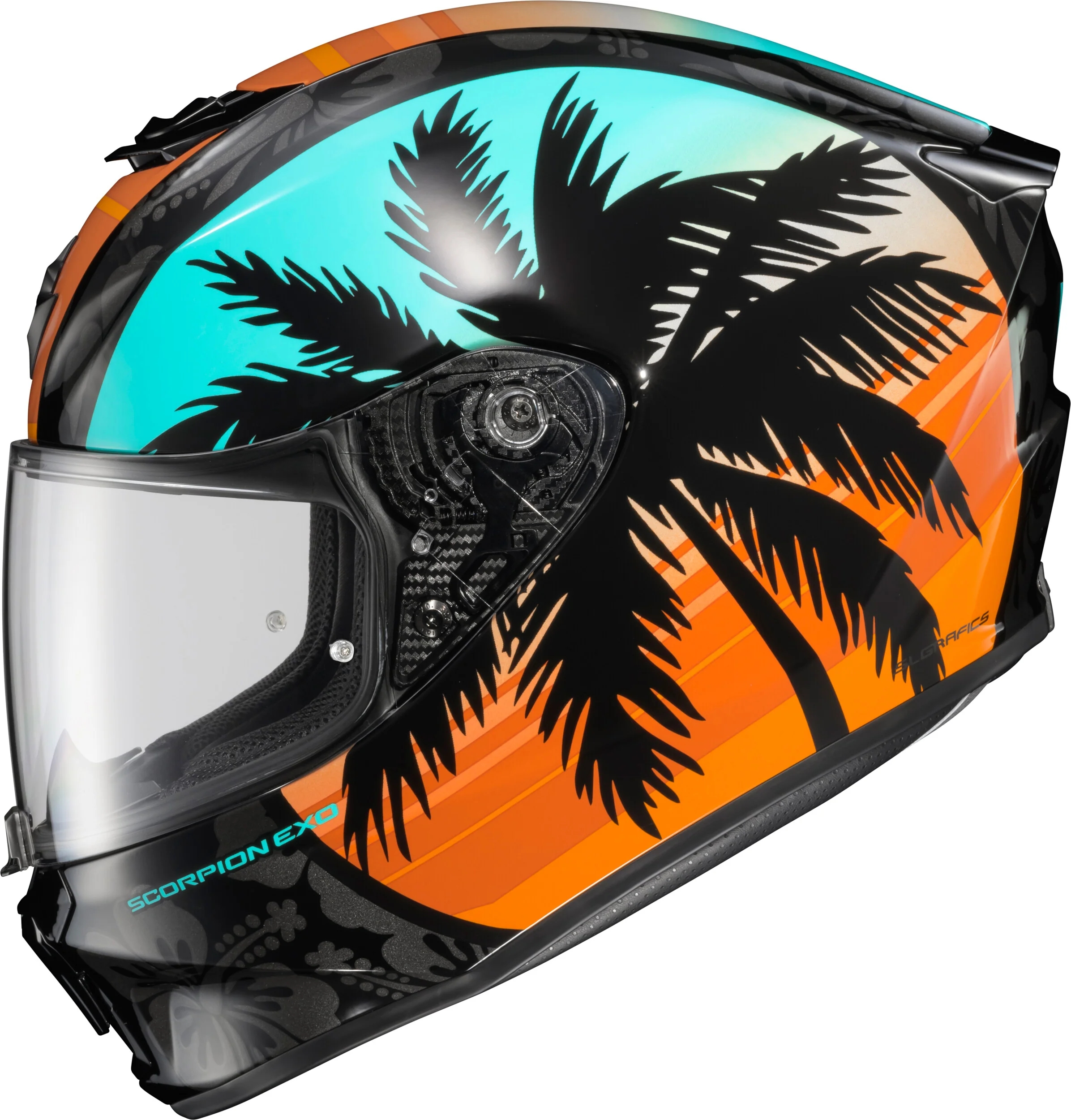 Exo-R330 Full-Face Helmet Tubbs Light Blue/Orange 2x
