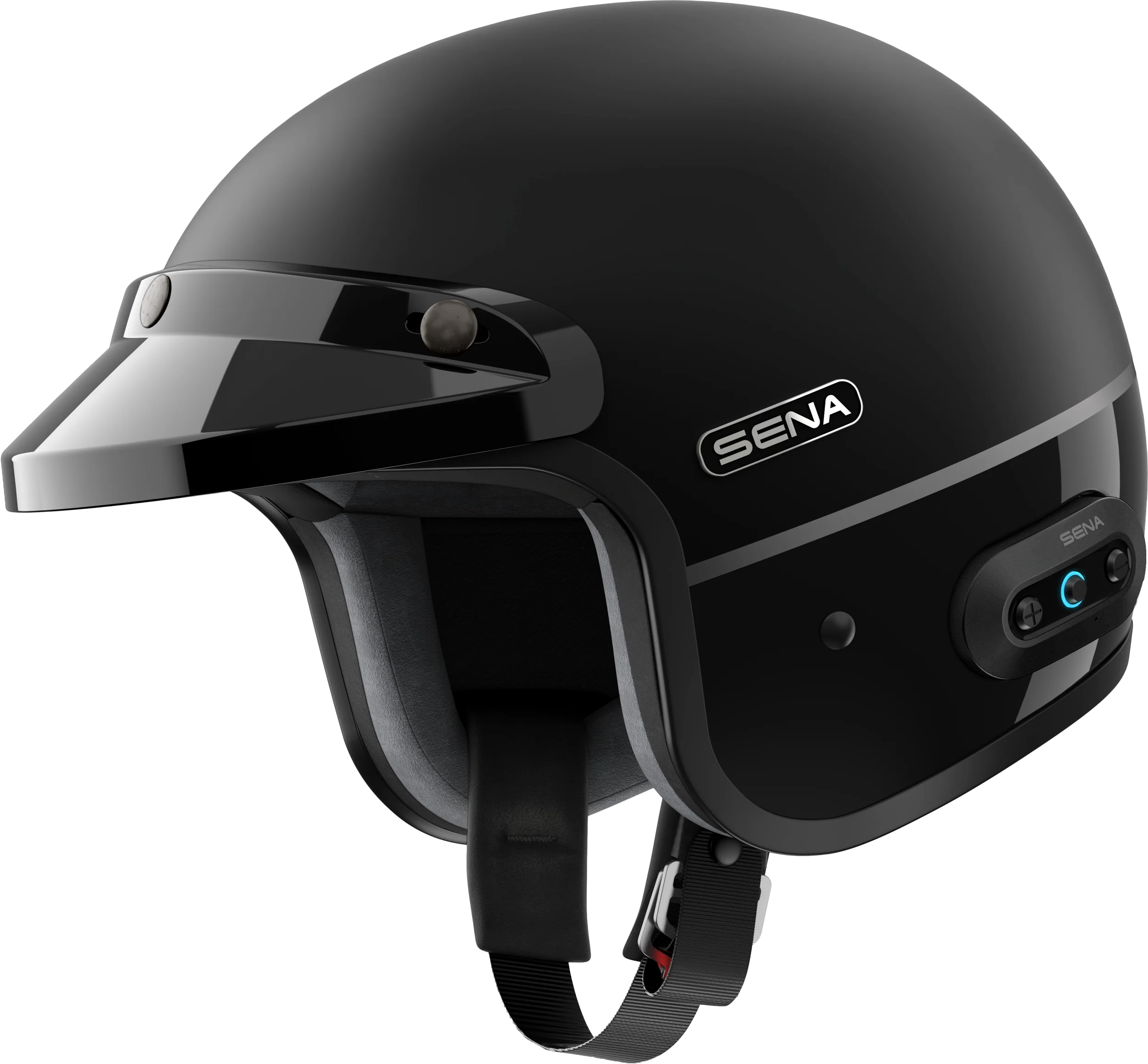 Surge Open Face Helmet W/Mesh Matte Black/Glossy Black Md