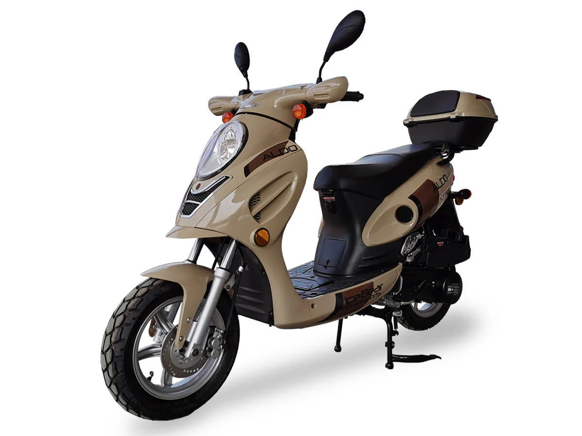 Aldo 150cc Street Scooter, Automatic, Front Disc Brake, 12 inch Aluminum Wheels, LED Headlight, Trunk Included - Image 3