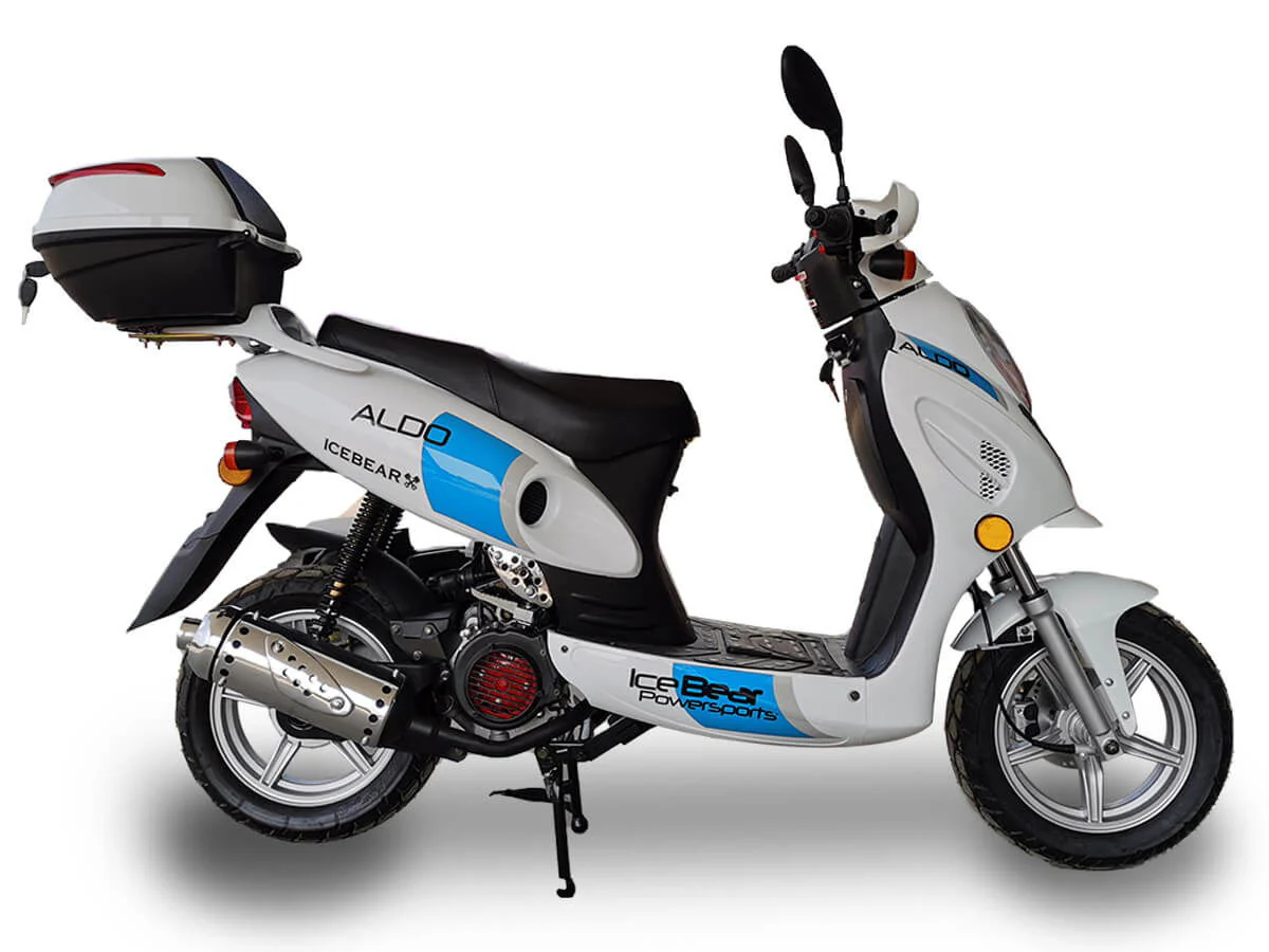 Aldo 150cc Street Scooter, Automatic, Front Disc Brake, 12 inch Aluminum Wheels, LED Headlight, Trunk Included - Image 6
