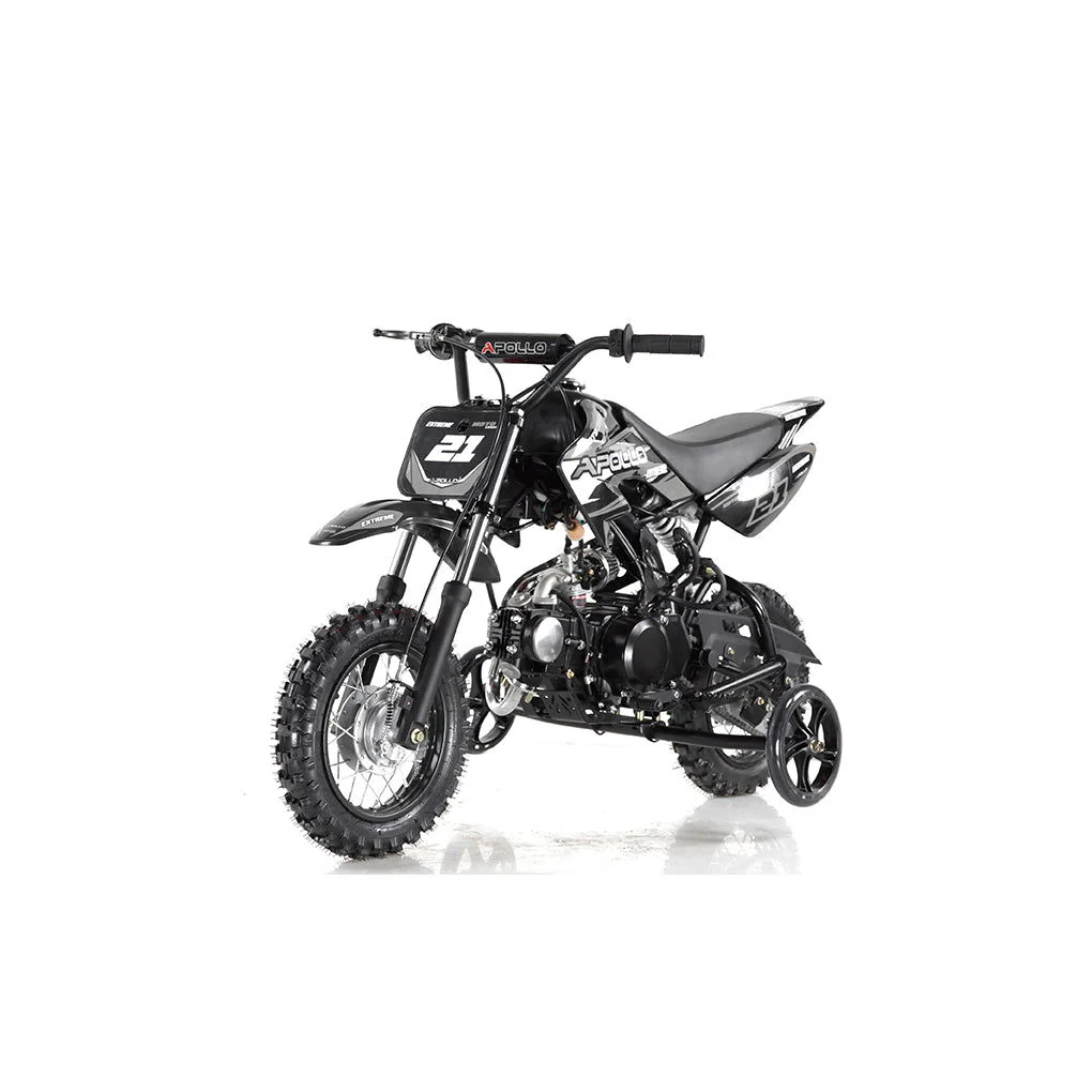 Apollo DB21 70cc Kids Dirt Bike, Semi-Auto, 10/10 inch Wheels, Training Wheels Included, Ages 6 and up - Image 2