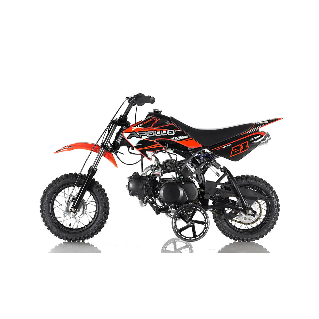 Apollo DB21 70cc Kids Dirt Bike, Semi-Auto, 10/10 inch Wheels, Training Wheels Included, Ages 6 and up - Image 9