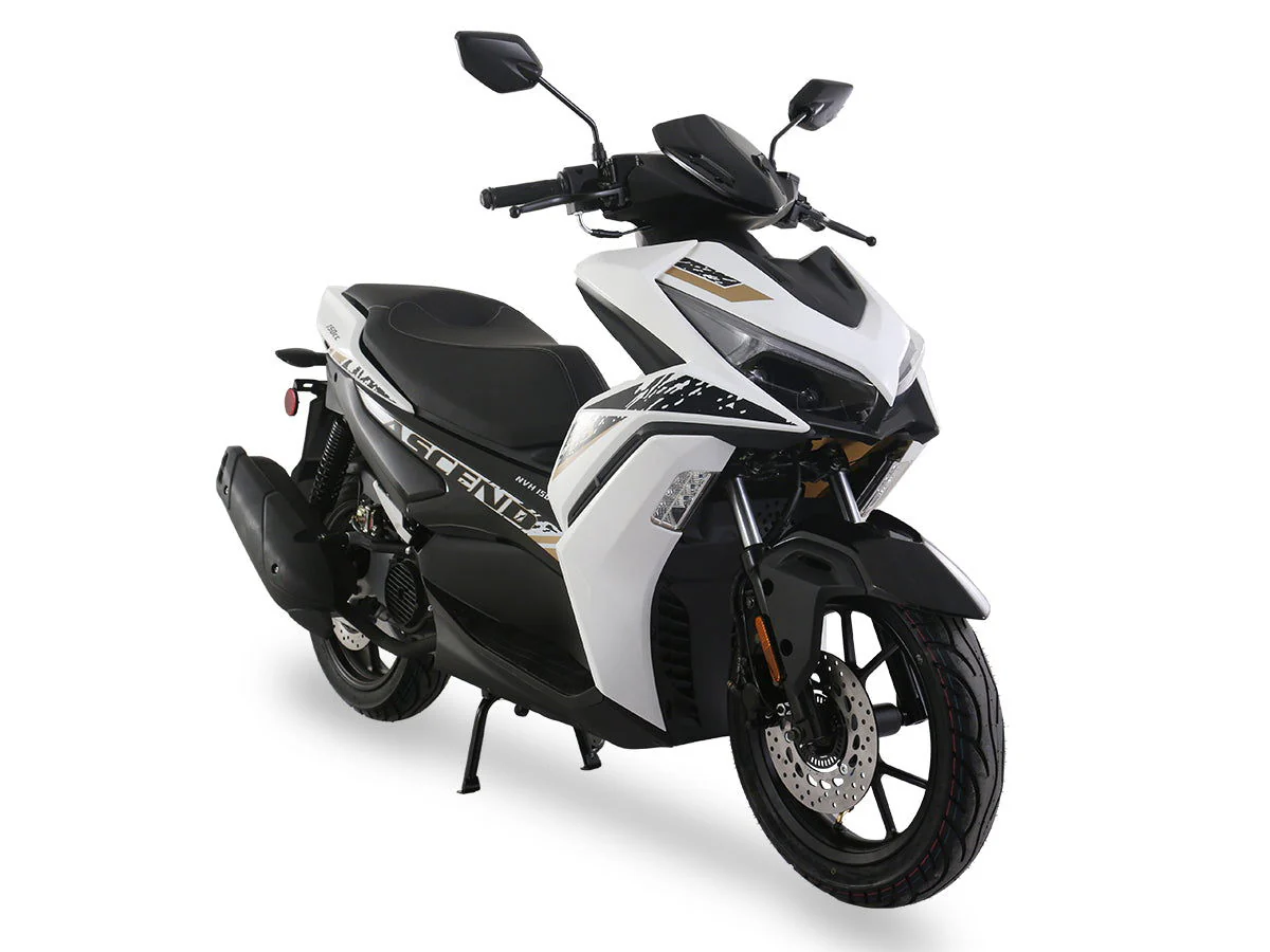 Ascend F3 150cc Street Scooter, Automatic Shifting, Hydraulic Disc Brakes, 14 inch Aluminum Wheels, Digital Speedometers - Image 5