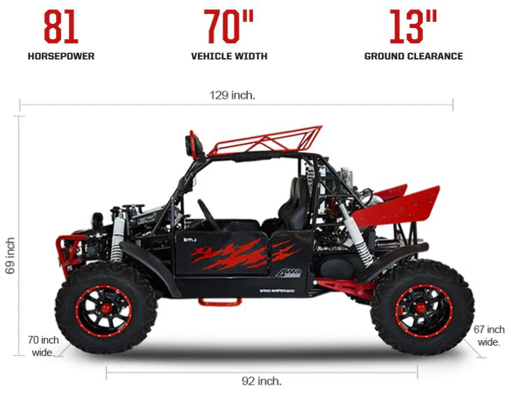BMS Sand Sniper T1000 2S Dune Buggy, Fully Automatic Transmission 2WD/4WD - Image 6