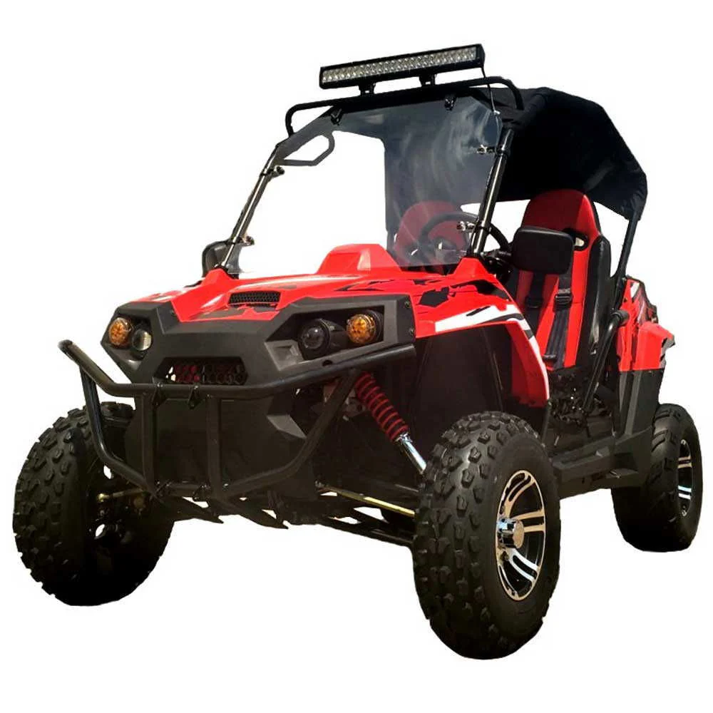 TrailMaster Challenger 200X Go Kart UTV Side by Side, with Alloy Wheels, Windshield and LED Light Bar - Image 3